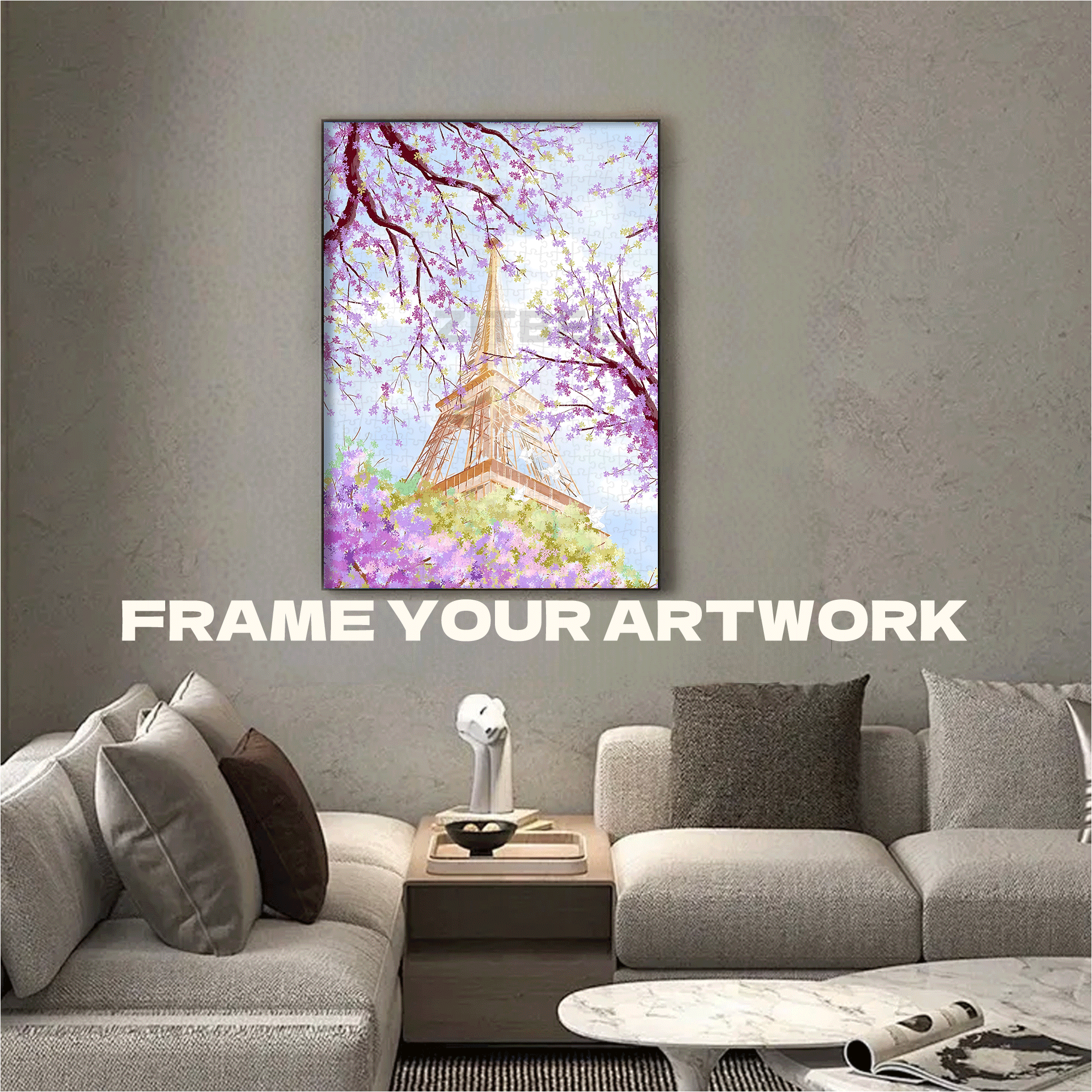 A Romantic Purple Atmosphere 500pcs/1000pcs Jigsaw Puzzle, Scratch-Resistant, Interactive Family Game & Brain-Boosting DIY Decor, Perfect for Halloween, Christmas & New Year Gifts, Family Puzzle Game