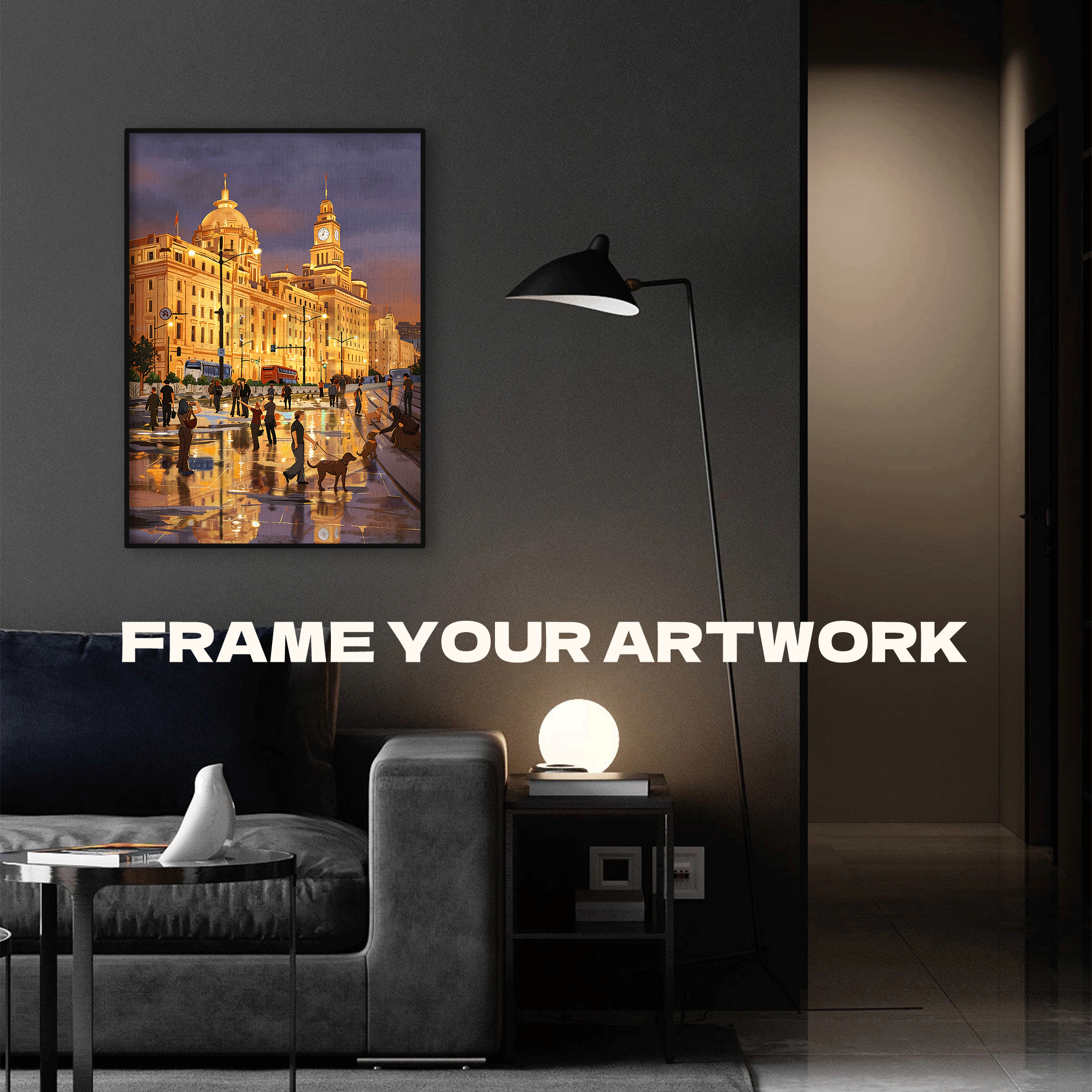 A Warm Night On The Bund 500pcs/1000pcs Jigsaw Puzzle, Scratch-Resistant, Interactive Family Game & Brain-Boosting DIY Decor, Perfect for Halloween, Christmas & New Year Gifts, Family Puzzle Game