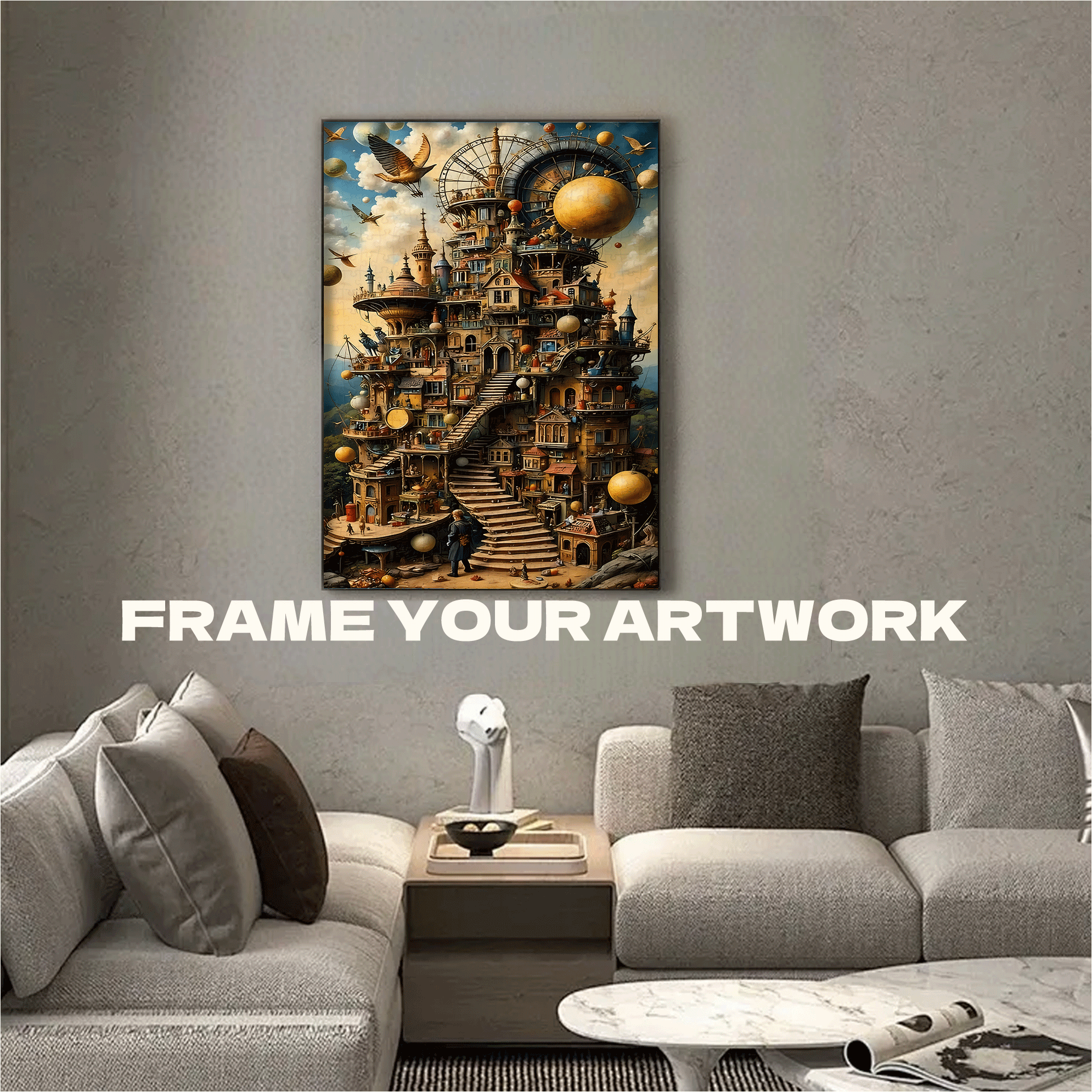 Arthur's Fantasy World 500pcs/1000pcs Jigsaw Puzzle, Scratch-Resistant, Interactive Family Game & Brain-Boosting DIY Decor, Perfect for Halloween, Christmas & New Year Gifts, Family Puzzle Game