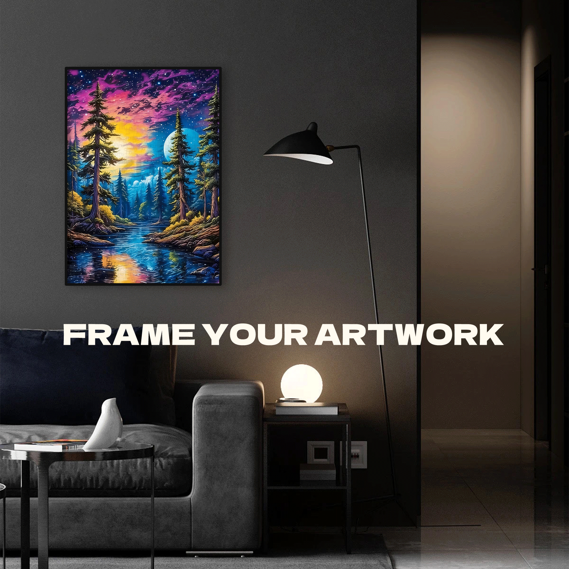 Aurora Forest 2 500pcs/1000pcs Jigsaw Puzzle, Scratch-Resistant, Interactive Family Game & Brain-Boosting DIY Decor, Perfect for Halloween, Christmas & New Year Gifts, Family Puzzle Game