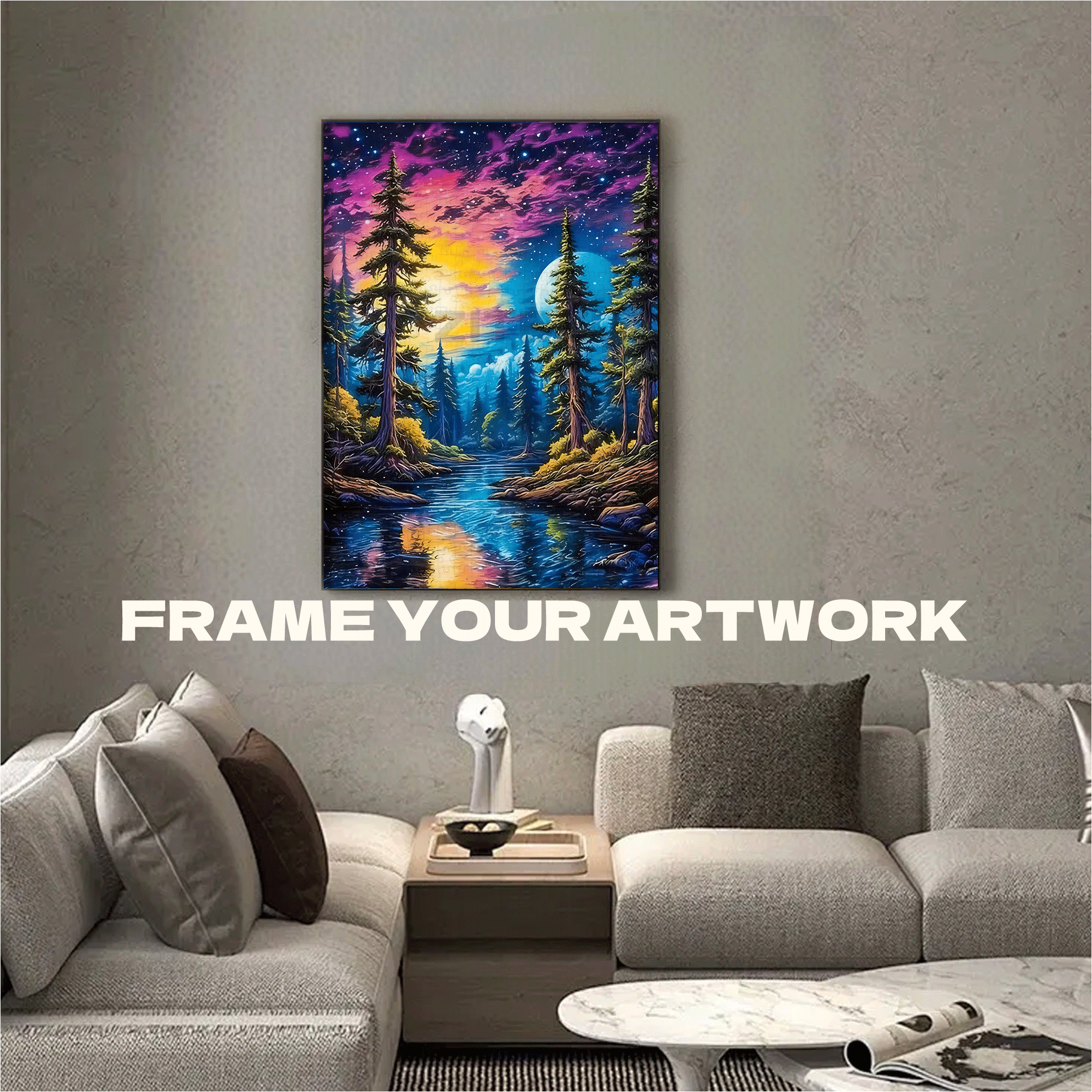Aurora Forest 2 500pcs/1000pcs Jigsaw Puzzle, Scratch-Resistant, Interactive Family Game & Brain-Boosting DIY Decor, Perfect for Halloween, Christmas & New Year Gifts, Family Puzzle Game
