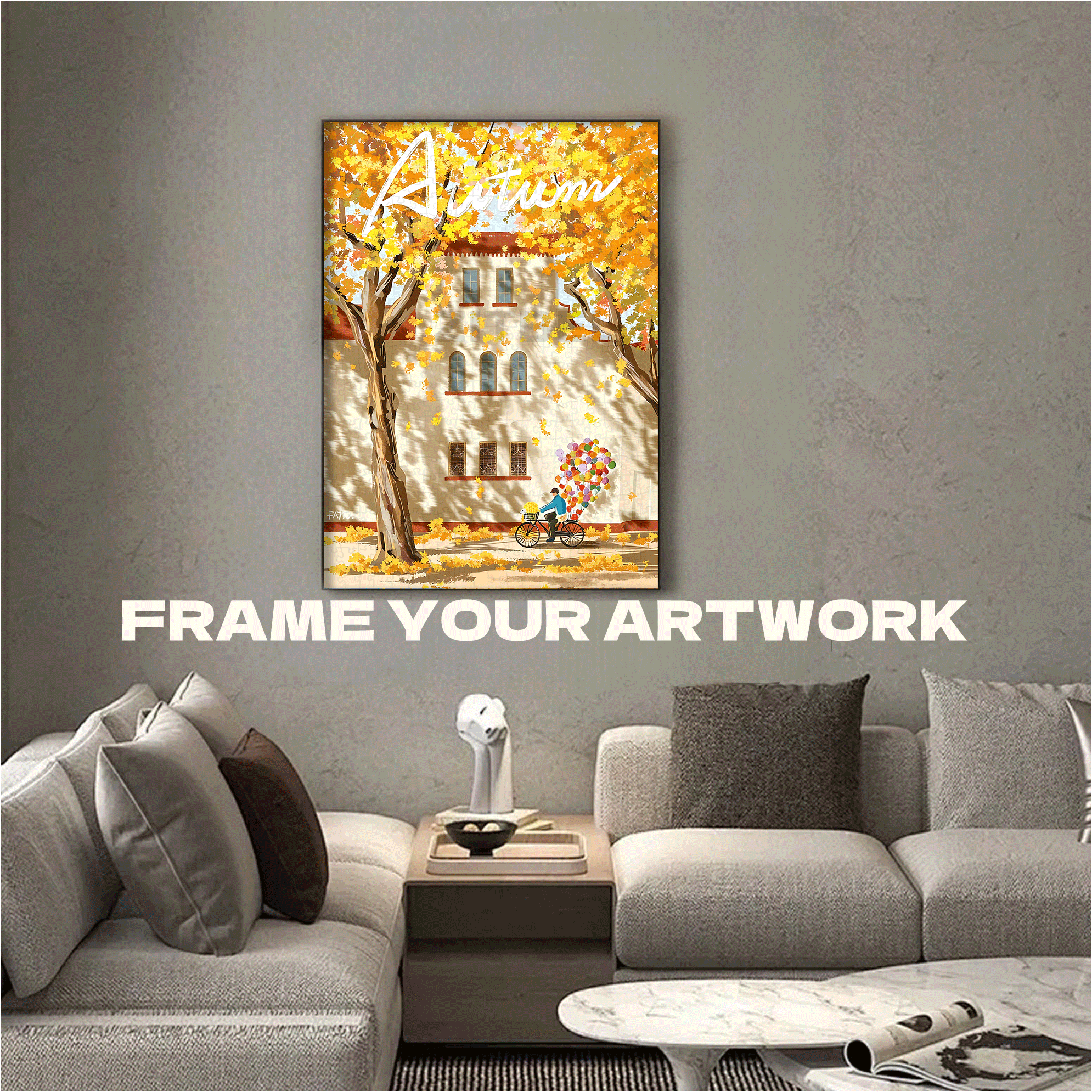 Autumn Light And Balloons 500pcs/1000pcs Jigsaw Puzzle, Scratch-Resistant, Interactive Family Game & Brain-Boosting DIY Decor, Perfect for Halloween, Christmas & New Year Gifts, Family Puzzle Game
