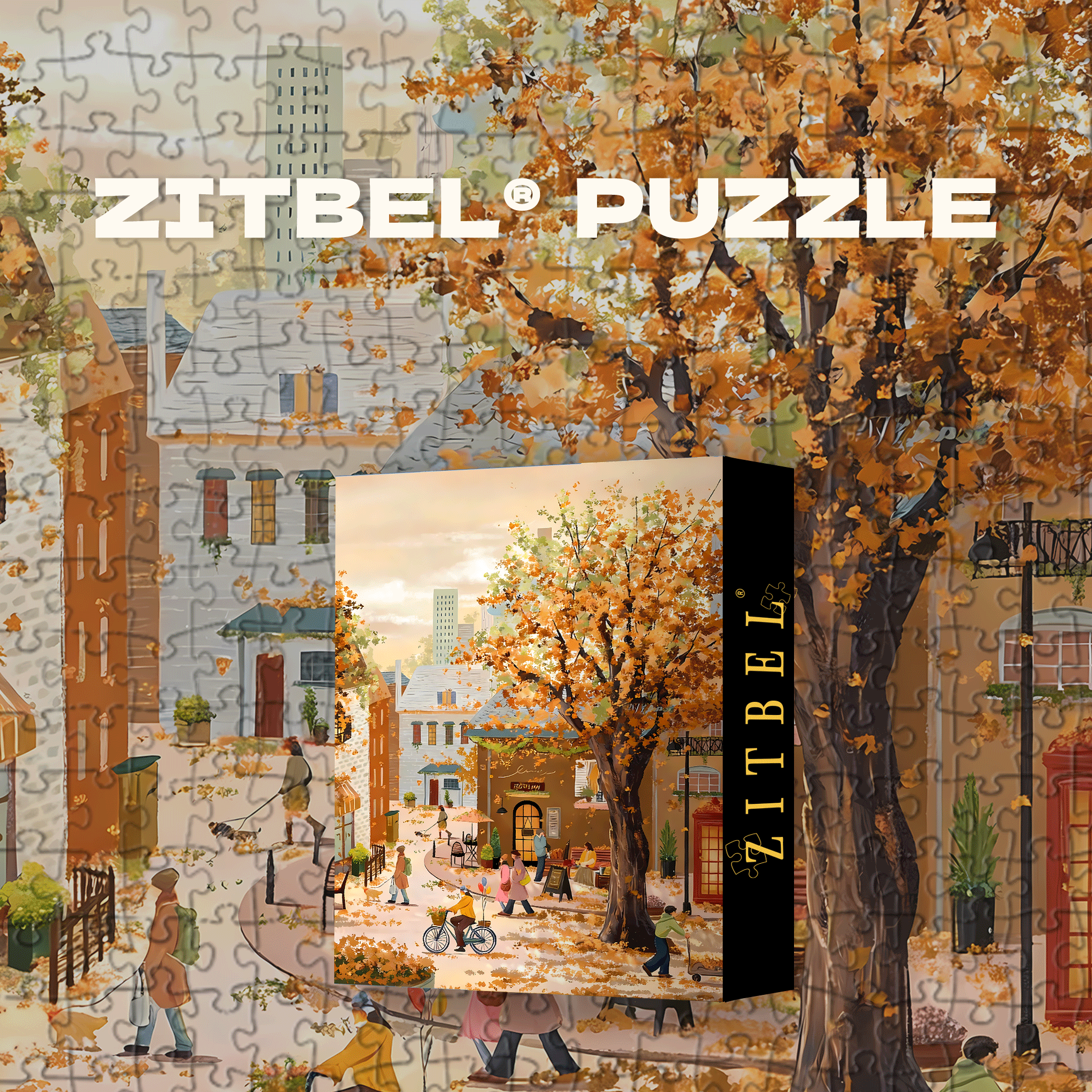 Autumn Streets And Alleys 500pcs/1000pcs Jigsaw Puzzle, Scratch-Resistant, Interactive Family Game & Brain-Boosting DIY Decor, Perfect for Halloween, Christmas & New Year Gifts, Family Puzzle Game