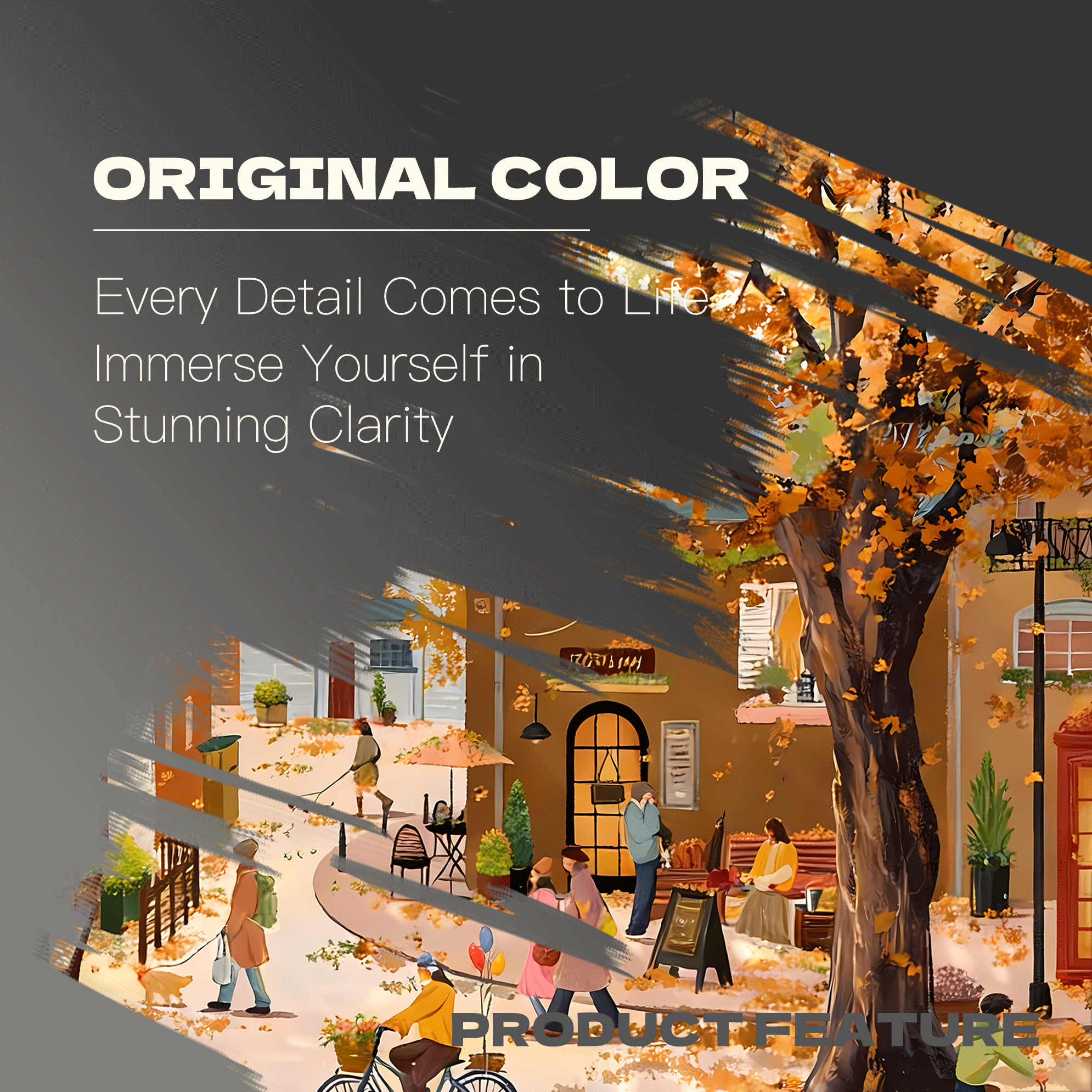 Autumn Streets And Alleys 500pcs/1000pcs Jigsaw Puzzle, Scratch-Resistant, Interactive Family Game & Brain-Boosting DIY Decor, Perfect for Halloween, Christmas & New Year Gifts, Family Puzzle Game