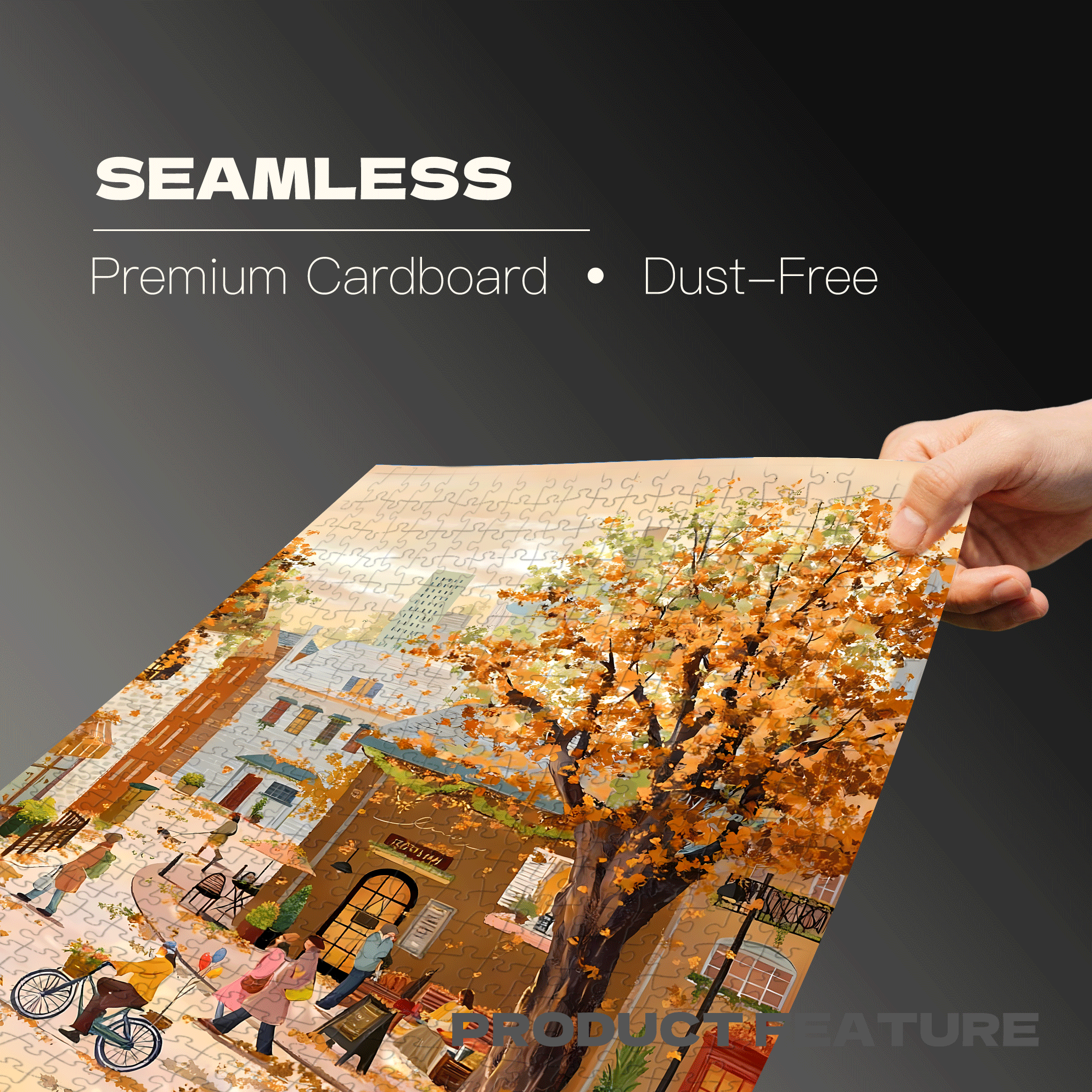 Autumn Streets And Alleys 500pcs/1000pcs Jigsaw Puzzle, Scratch-Resistant, Interactive Family Game & Brain-Boosting DIY Decor, Perfect for Halloween, Christmas & New Year Gifts, Family Puzzle Game