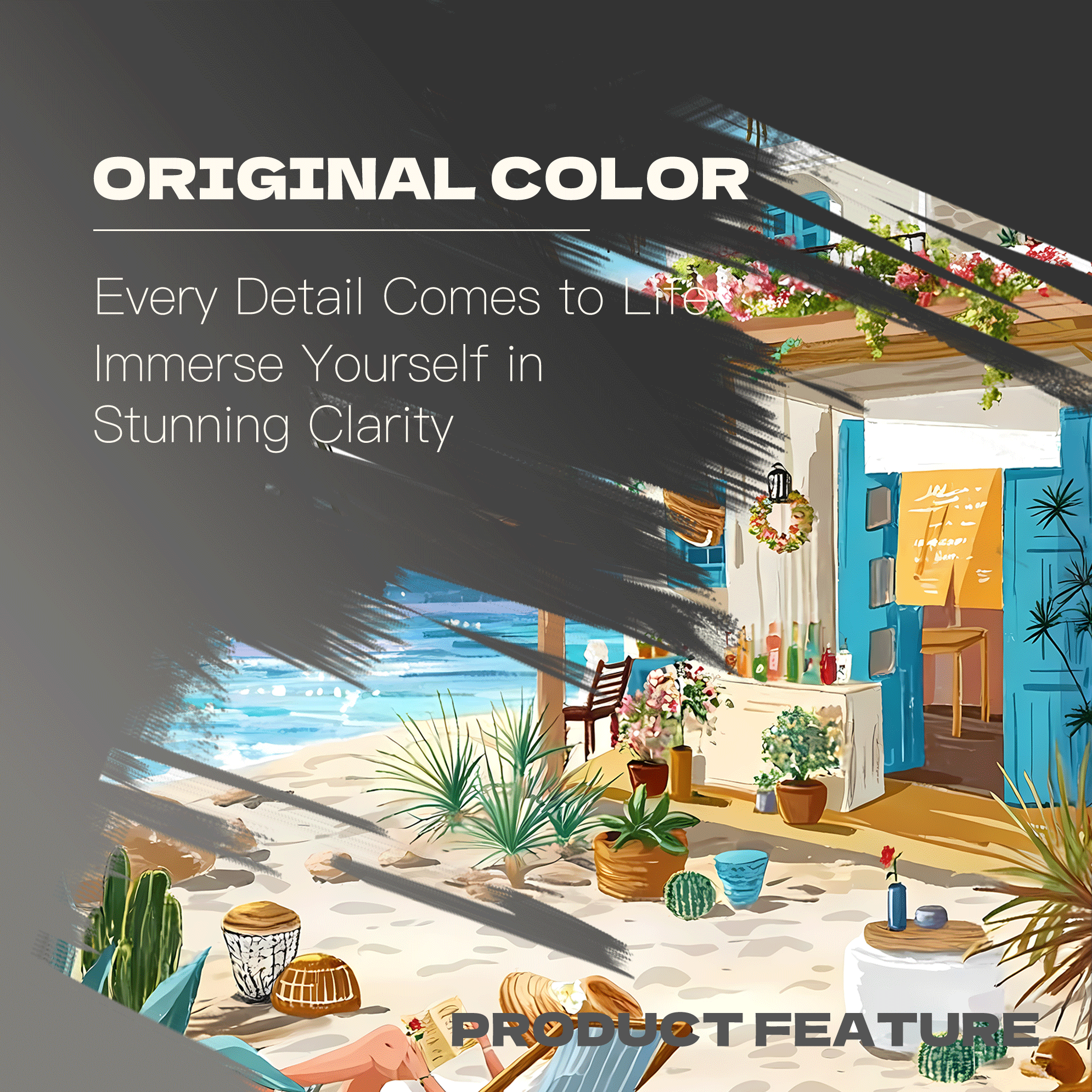 Beachside Coffee Shop 500pcs/1000pcs Jigsaw Puzzle, Scratch-Resistant, Interactive Family Game & Brain-Boosting DIY Decor, Perfect for Halloween, Christmas & New Year Gifts, Family Puzzle Game