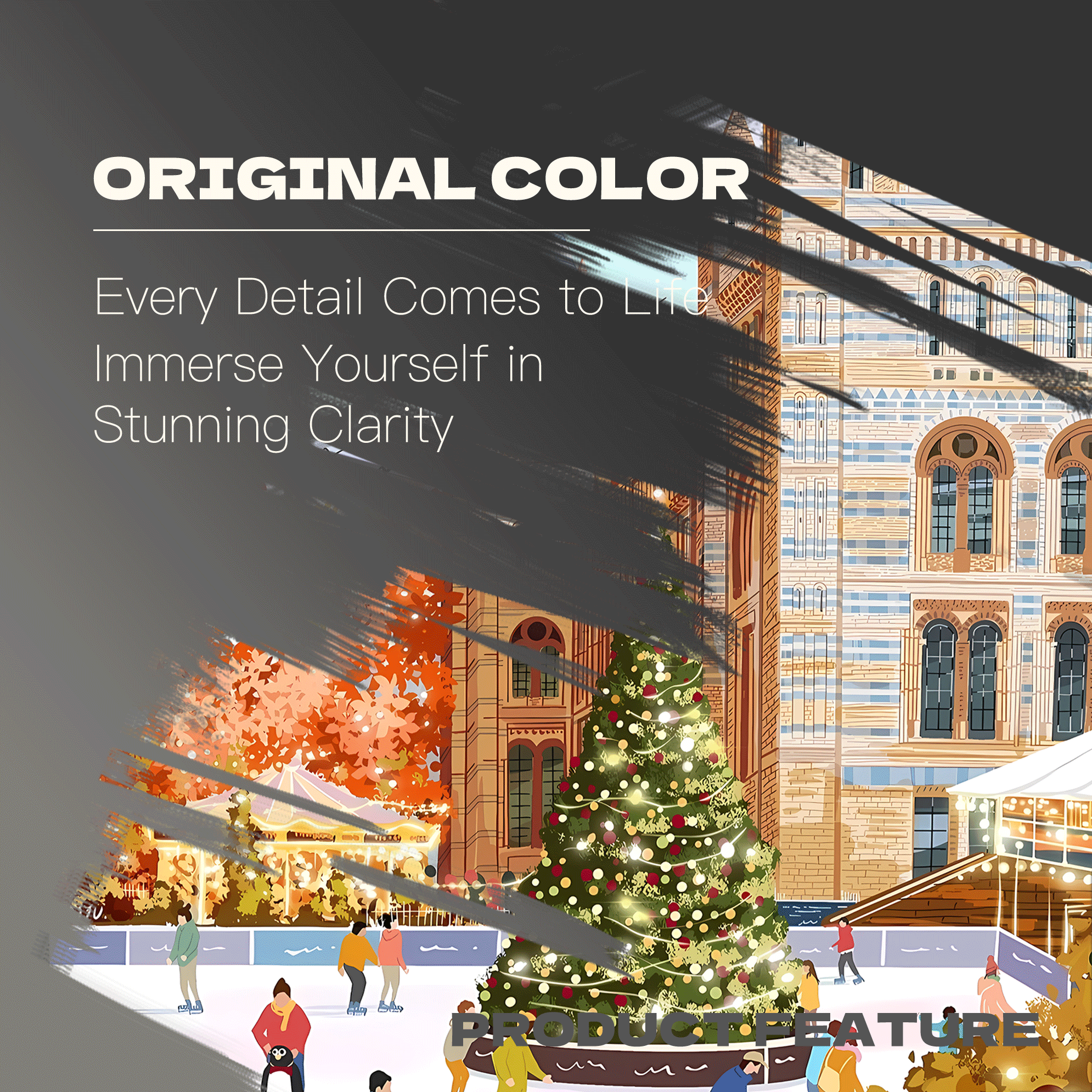 Christmas Ice Rink 500pcs/1000pcs Jigsaw Puzzle, Scratch-Resistant, Interactive Family Game & Brain-Boosting DIY Decor, Perfect for Halloween, Christmas & New Year Gifts, Family Puzzle Game