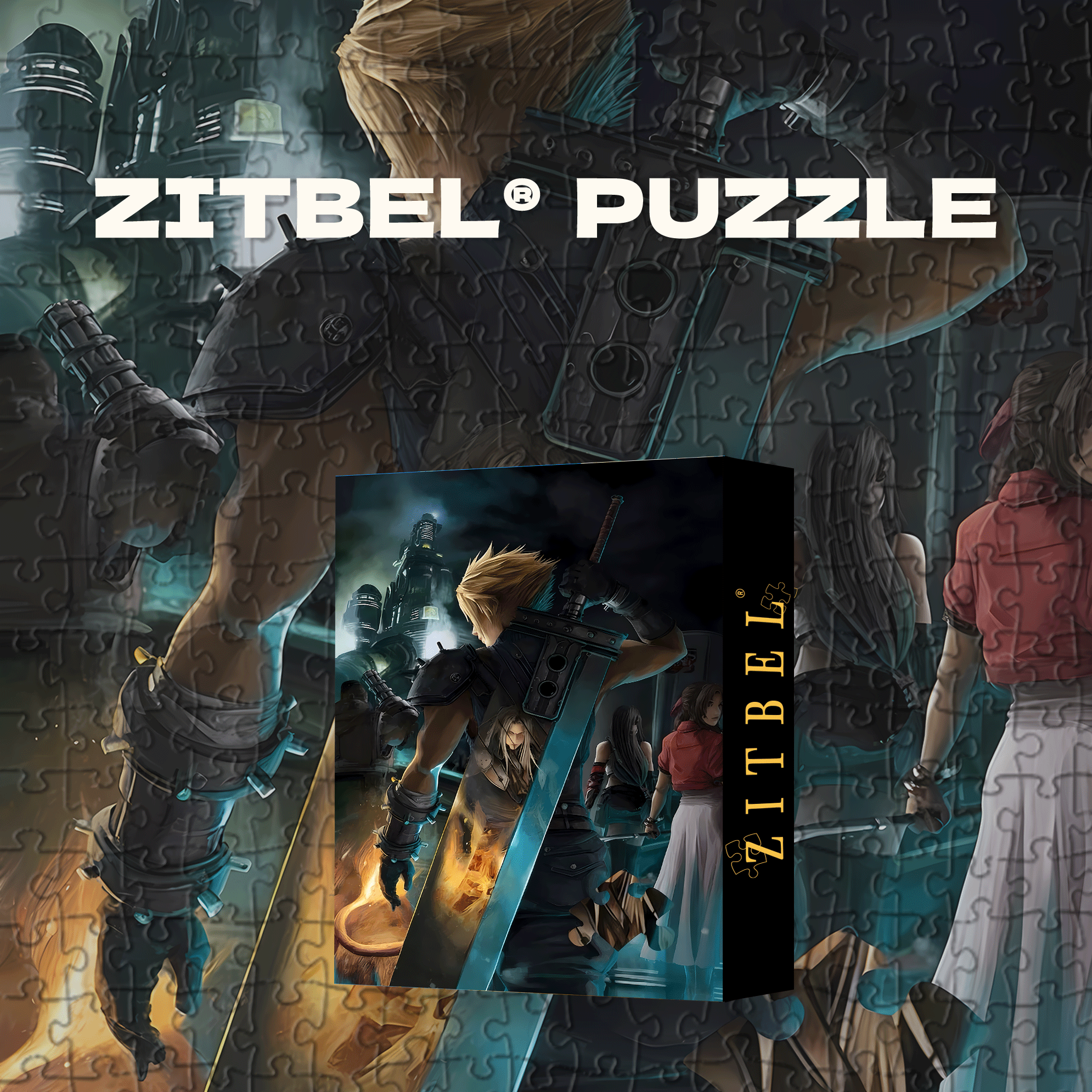 Cloud Strife and Friends 500pcs/1000pcs Jigsaw Puzzle, Scratch-Resistant, Interactive Family Game & Brain-Boosting DIY Decor, Perfect for Halloween, Christmas & New Year Gifts, Family Puzzle Game