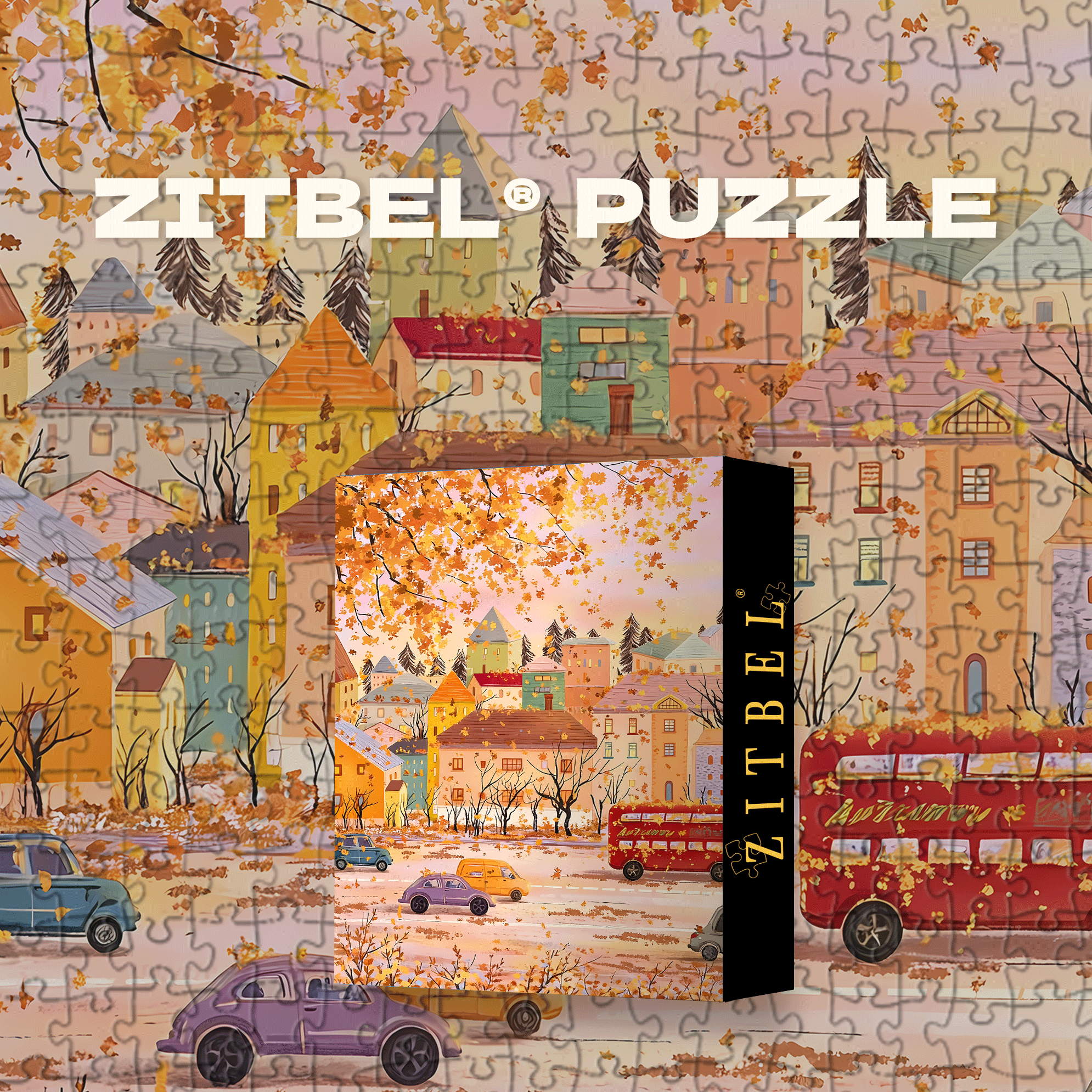 Fairytale Town 500pcs/1000pcs Jigsaw Puzzle, Scratch-Resistant, Interactive Family Game & Brain-Boosting DIY Decor, Perfect for Halloween, Christmas & New Year Gifts, Family Puzzle Game