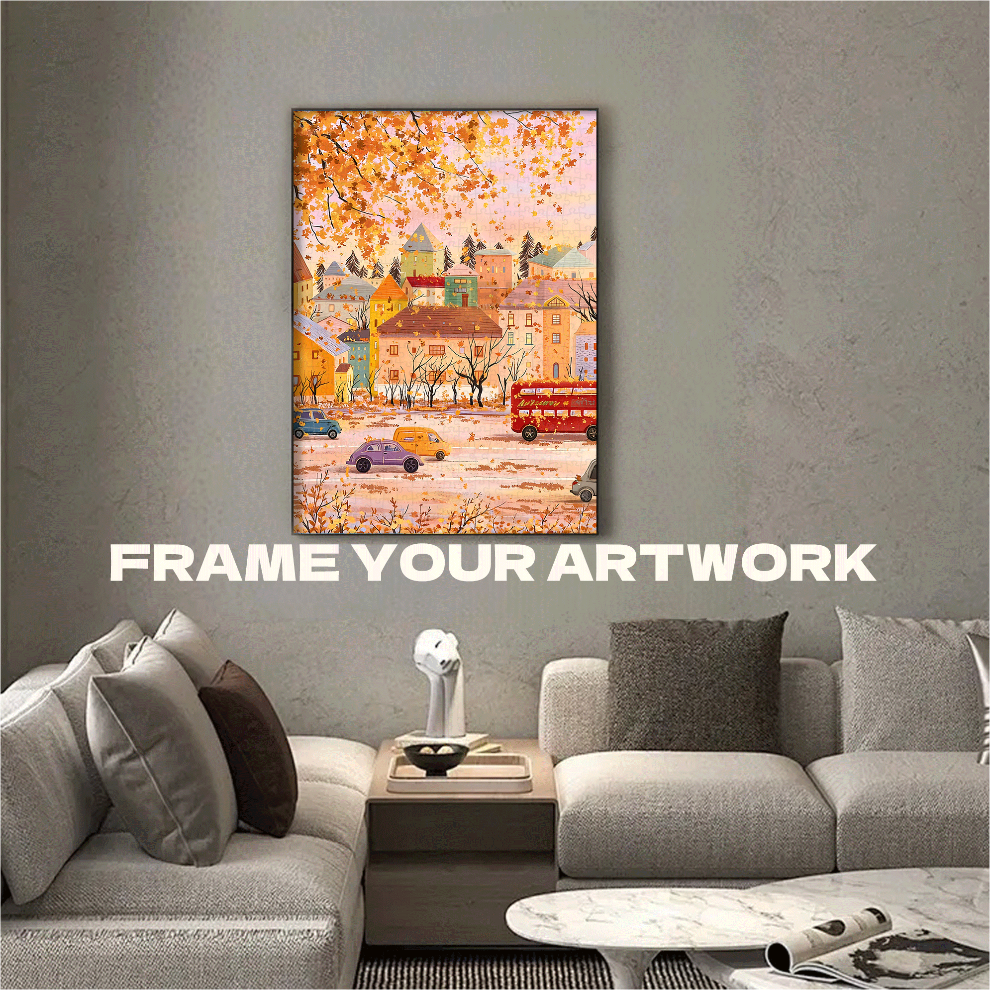Fairytale Town 500pcs/1000pcs Jigsaw Puzzle, Scratch-Resistant, Interactive Family Game & Brain-Boosting DIY Decor, Perfect for Halloween, Christmas & New Year Gifts, Family Puzzle Game