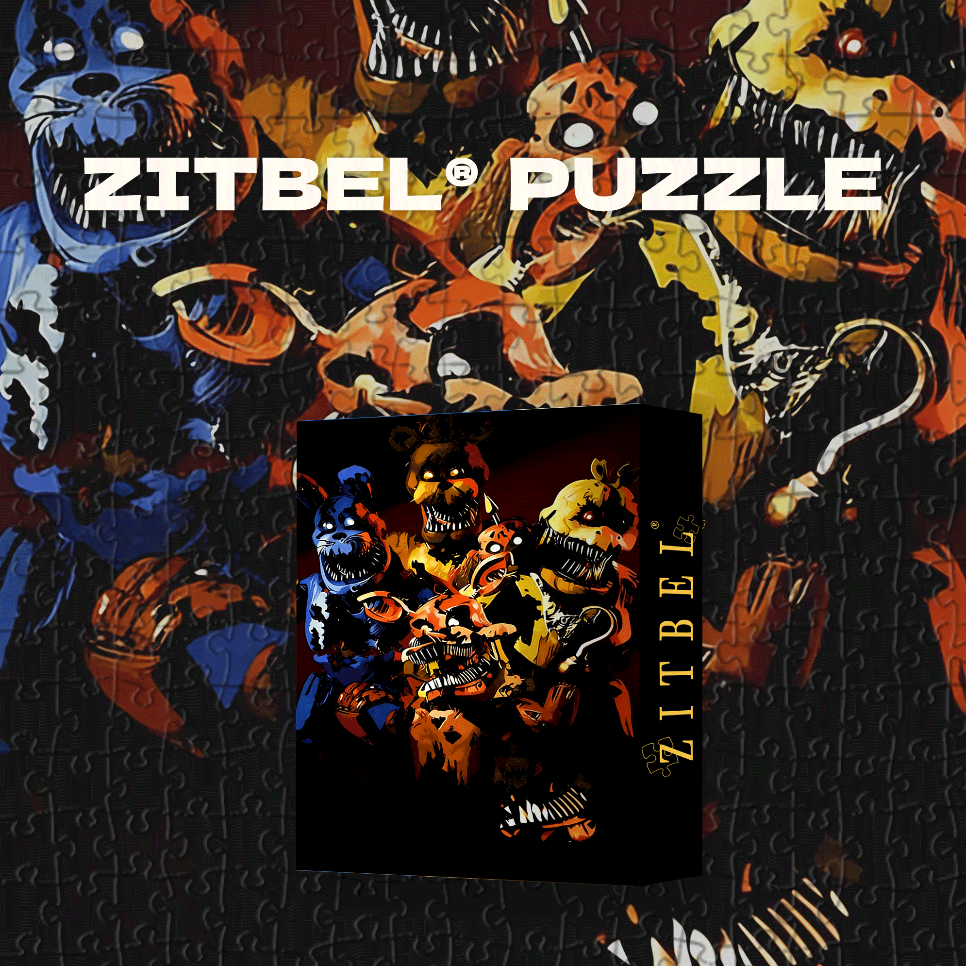 Freddy'S Nightmare 500pcs/1000pcs Jigsaw Puzzle, Scratch-Resistant, Interactive Family Game & Brain-Boosting DIY Decor, Perfect for Halloween, Christmas & New Year Gifts, Family Puzzle Game