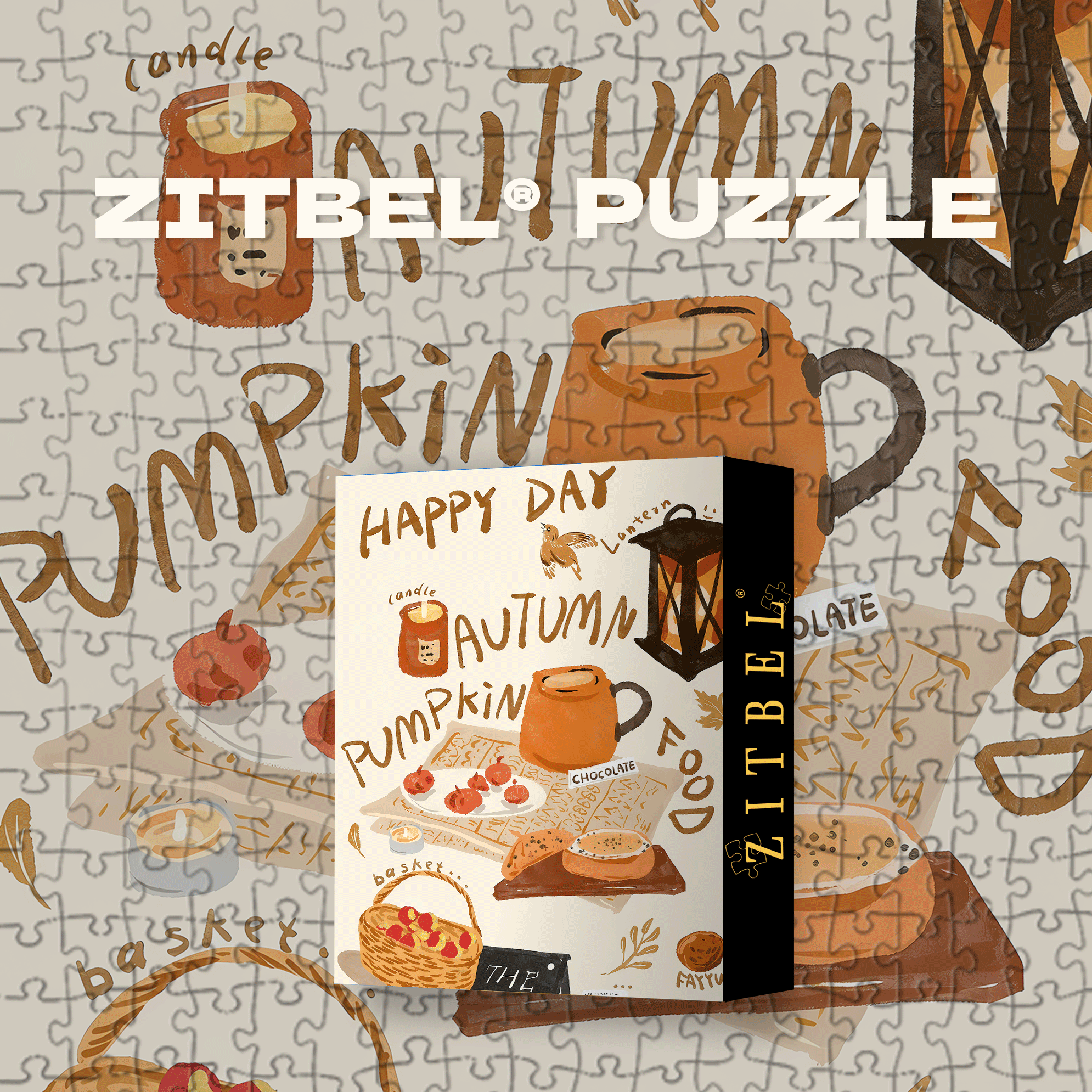 Happy Times 500pcs/1000pcs Jigsaw Puzzle, Scratch-Resistant, Interactive Family Game & Brain-Boosting DIY Decor, Perfect for Halloween, Christmas & New Year Gifts, Family Puzzle Game