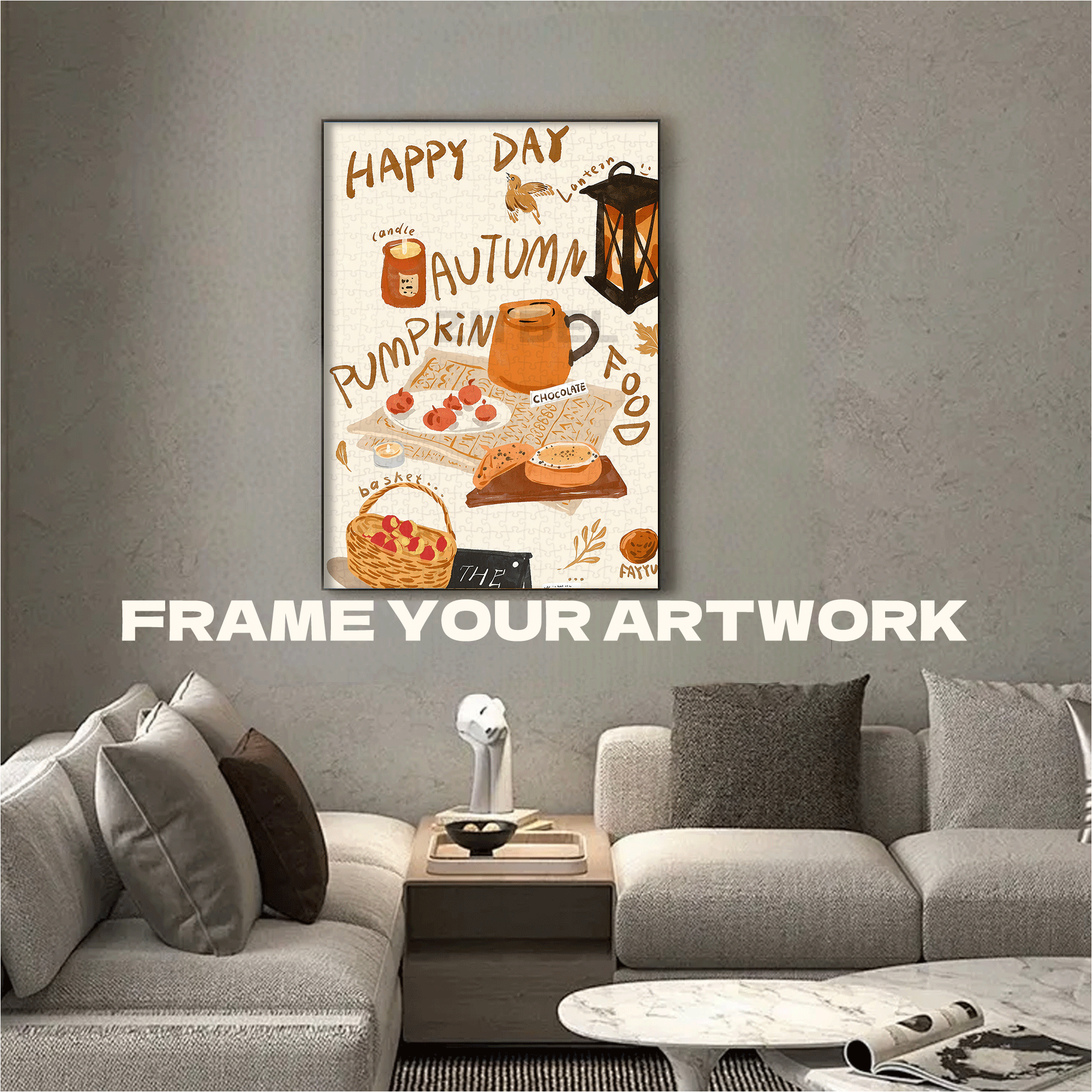 Happy Times 500pcs/1000pcs Jigsaw Puzzle, Scratch-Resistant, Interactive Family Game & Brain-Boosting DIY Decor, Perfect for Halloween, Christmas & New Year Gifts, Family Puzzle Game