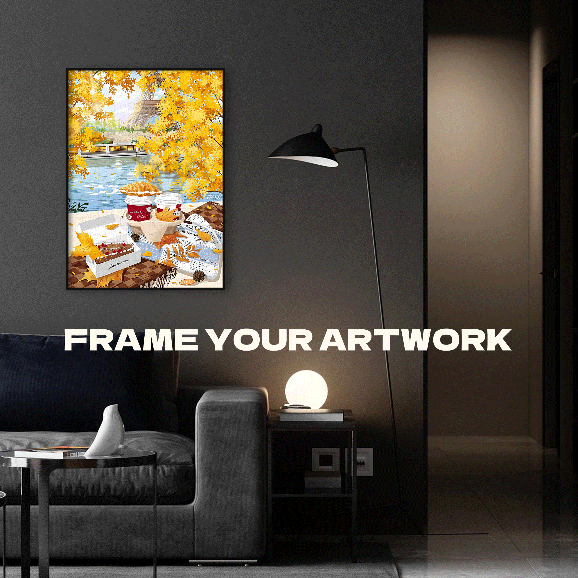 Hello,autumn! 500pcs/1000pcs Jigsaw Puzzle, Scratch-Resistant, Interactive Family Game & Brain-Boosting DIY Decor, Perfect for Halloween, Christmas & New Year Gifts, Family Puzzle Game