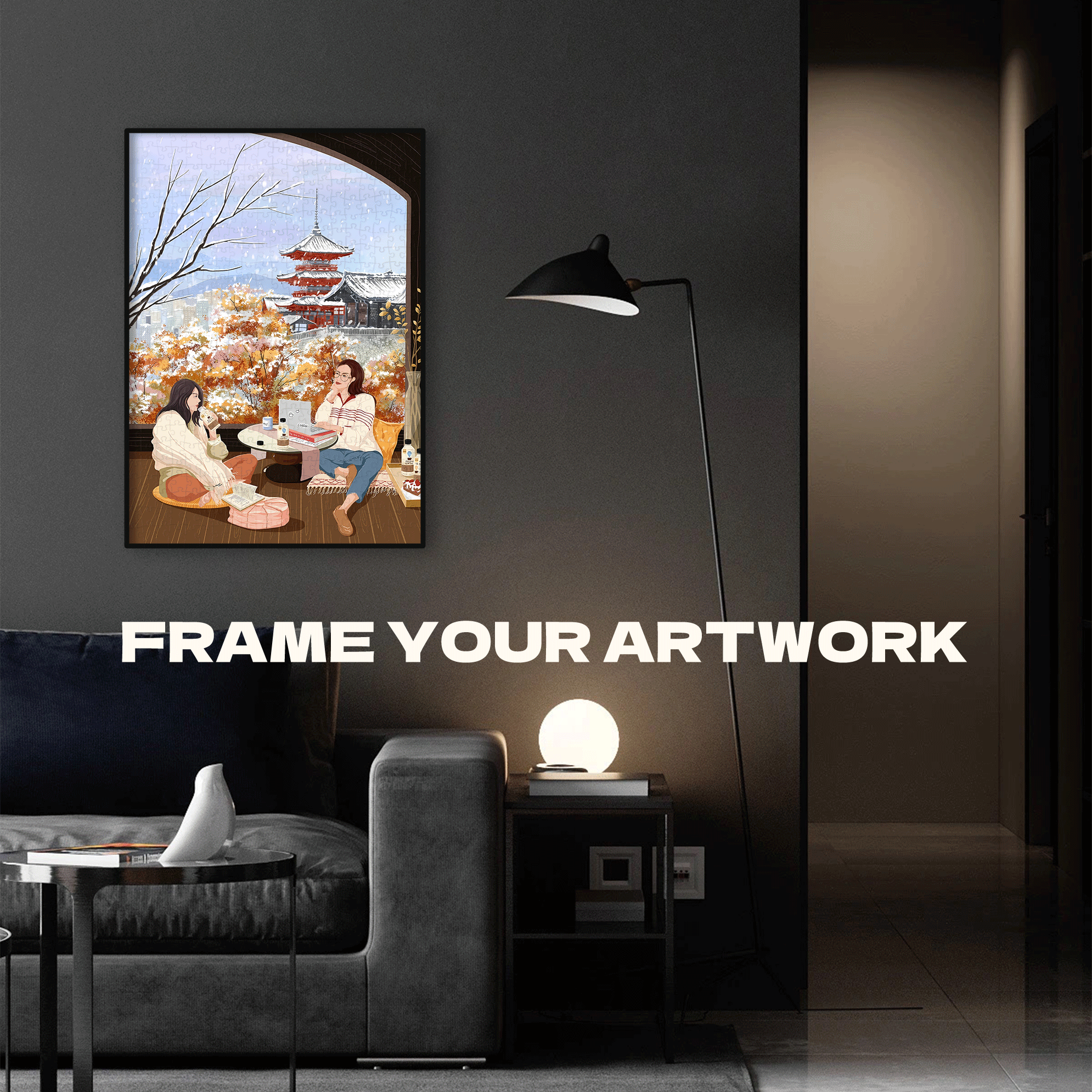 In Kyoto 500pcs/1000pcs Jigsaw Puzzle, Scratch-Resistant, Interactive Family Game & Brain-Boosting DIY Decor, Perfect for Halloween, Christmas & New Year Gifts, Family Puzzle Game