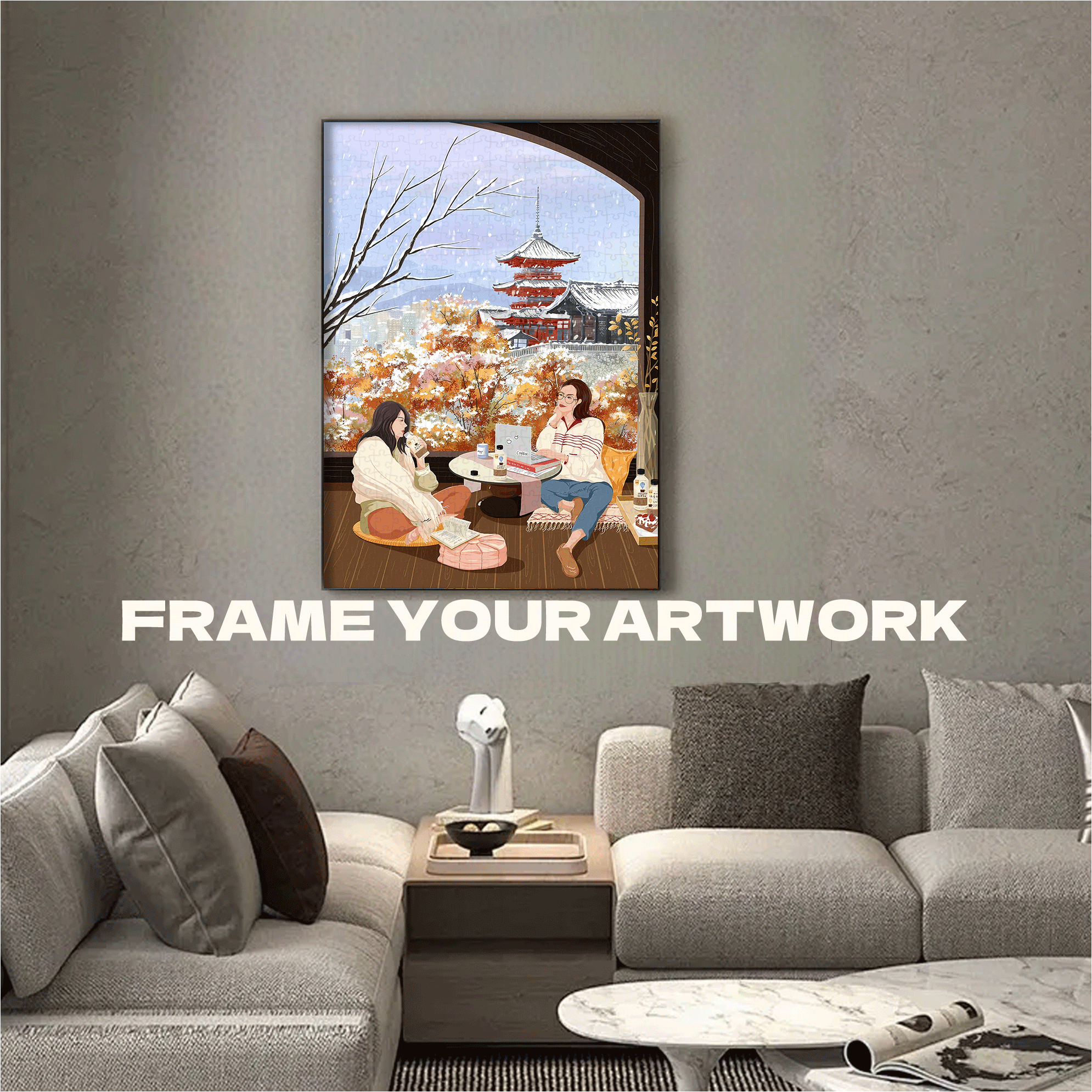 In Kyoto 500pcs/1000pcs Jigsaw Puzzle, Scratch-Resistant, Interactive Family Game & Brain-Boosting DIY Decor, Perfect for Halloween, Christmas & New Year Gifts, Family Puzzle Game