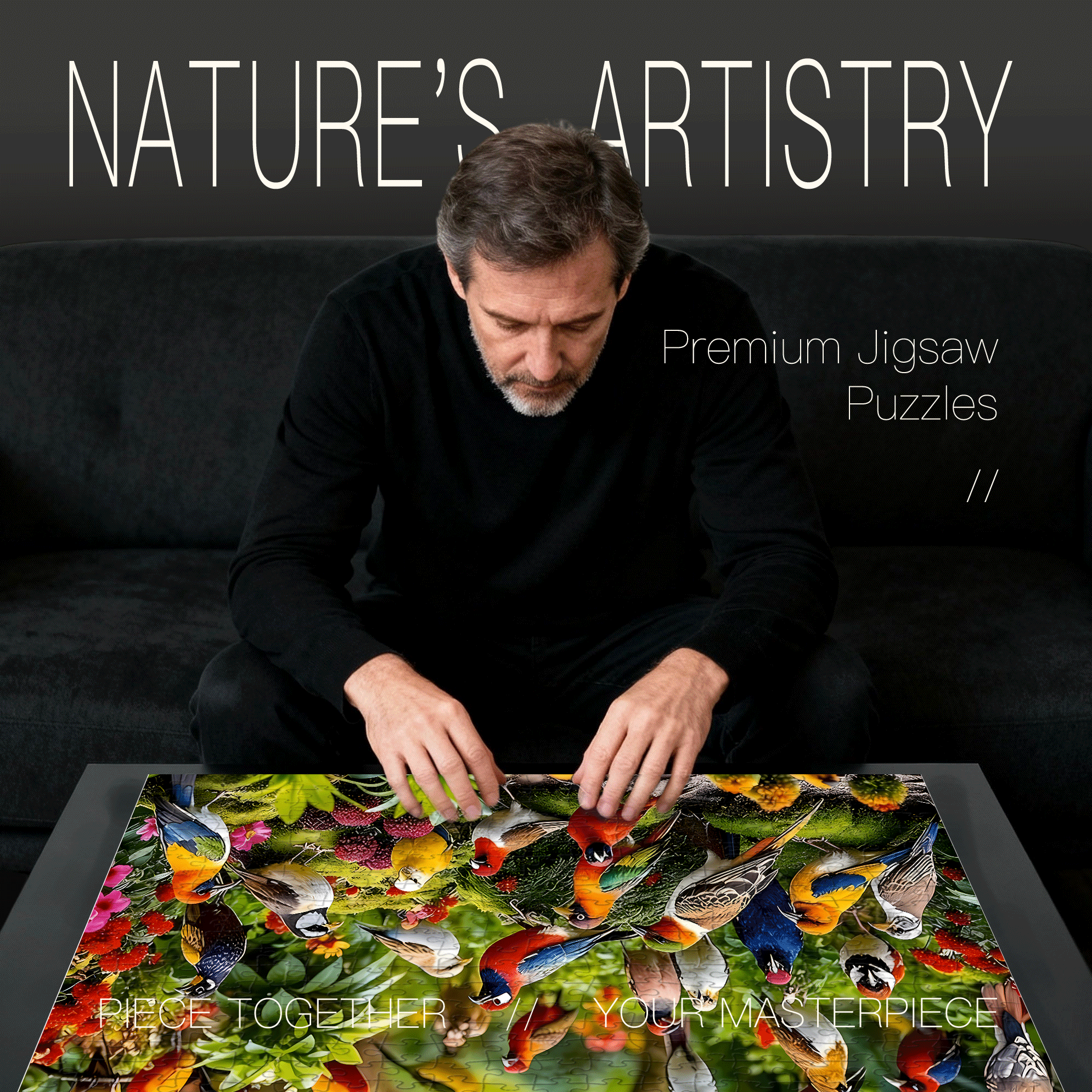 A Bird With Dazzling Colors 500pcs/1000pcs Jigsaw Puzzle, Scratch-Resistant, Interactive Family Game & Brain-Boosting DIY Decor, Perfect for Halloween, Christmas & New Year Gifts, Family Puzzle Game