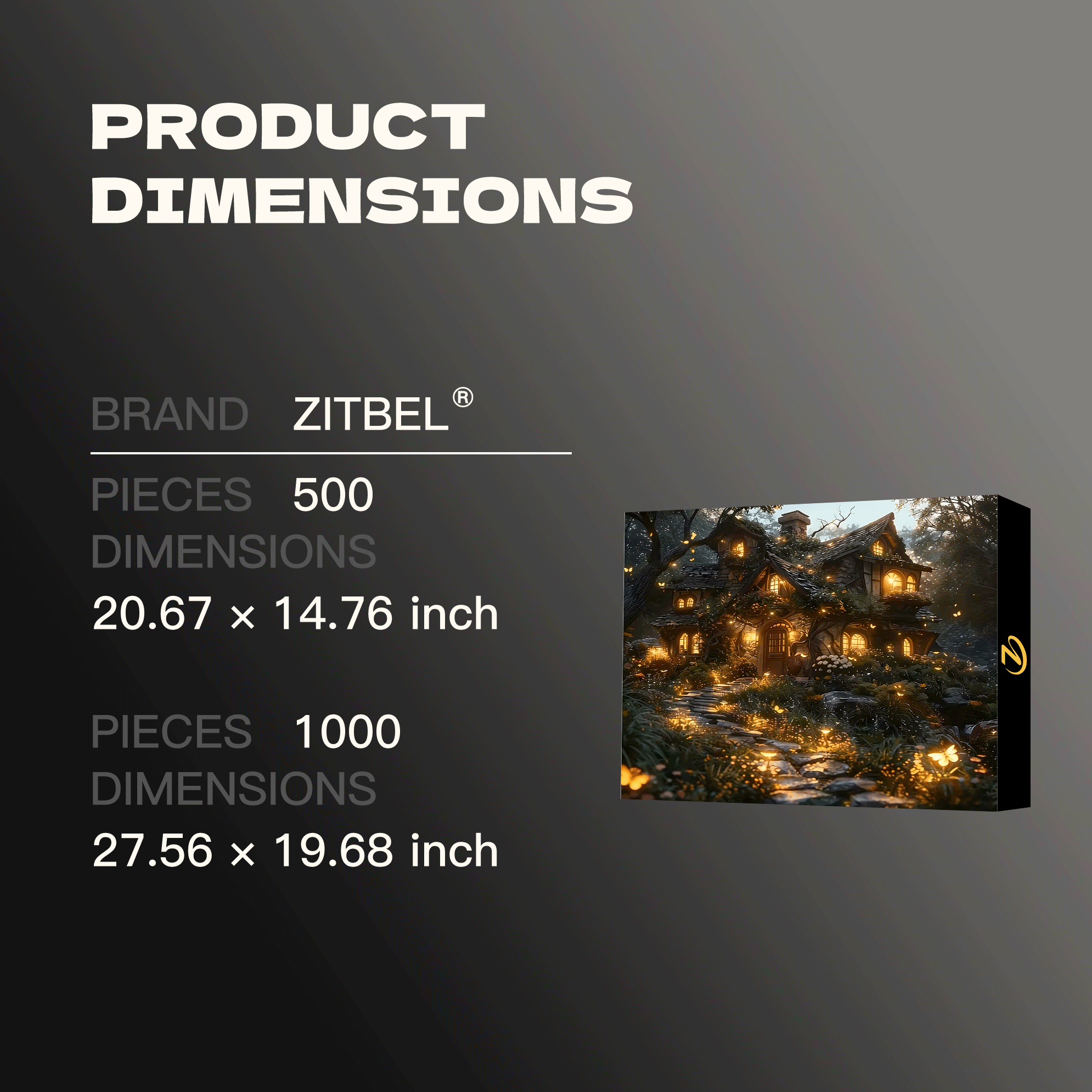 A Forest Glowing Cabin 500pcs/1000pcs Jigsaw Puzzle, Scratch-Resistant, Interactive Family Game & Brain-Boosting DIY Decor, Perfect for Halloween, Christmas & New Year Gifts, Family Puzzle Game