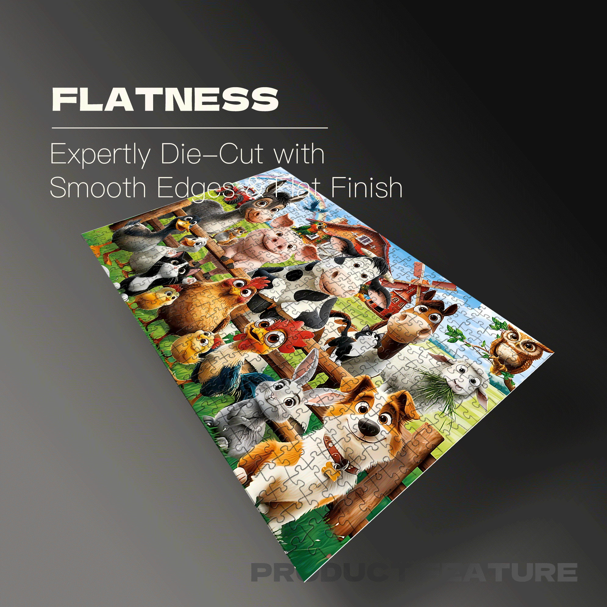 A Large Collection Of Farm Animals 500pcs/1000pcs Jigsaw Puzzle, Scratch-Resistant, Interactive Family Game & Brain-Boosting DIY Decor, Perfect for Halloween, Christmas & New Year Gifts, Family Puzzle Game