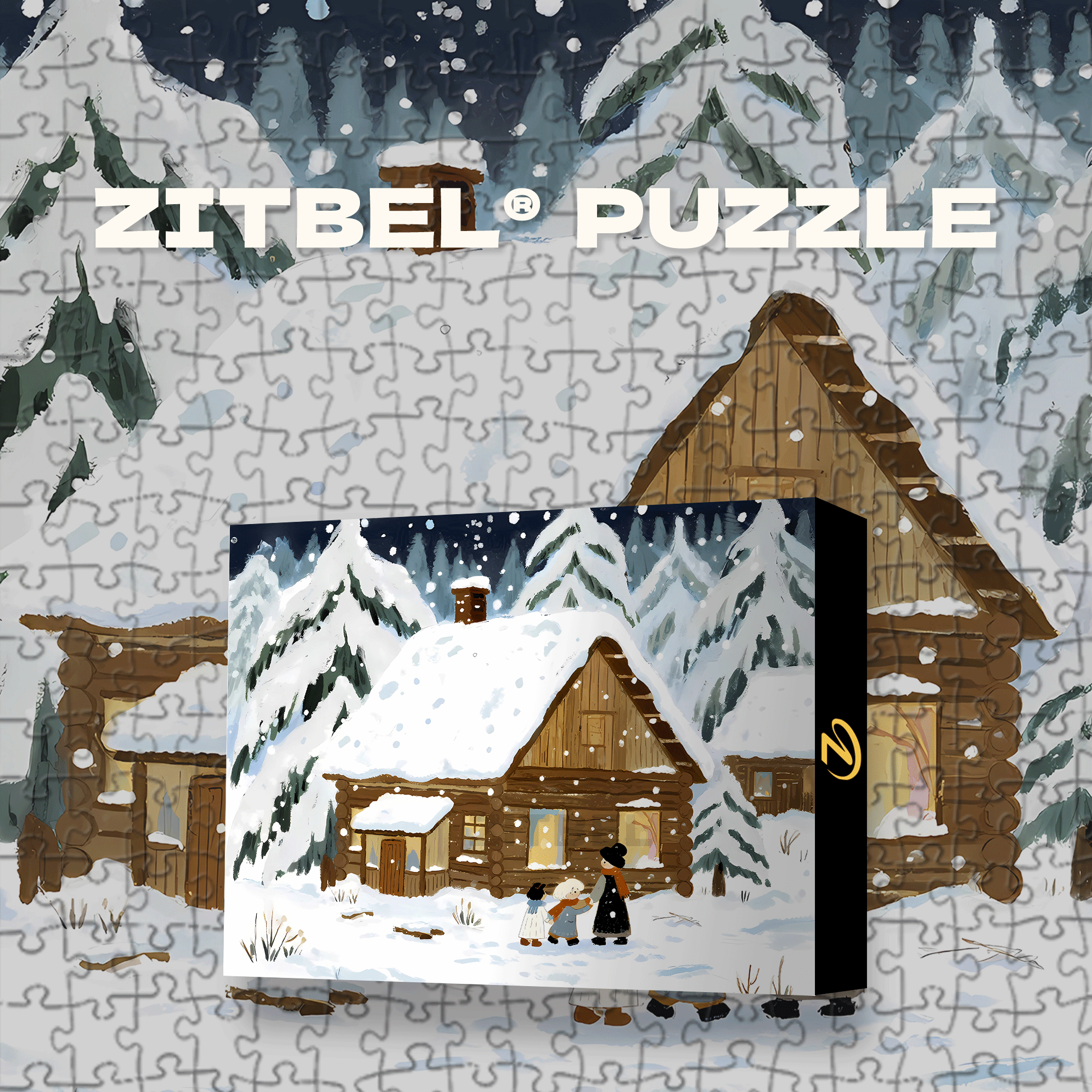 A Small Cabin In A Snowy 500pcs/1000pcs Jigsaw Puzzle, Scratch-Resistant, Interactive Family Game & Brain-Boosting DIY Decor, Perfect for Halloween, Christmas & New Year Gifts, Family Puzzle Game