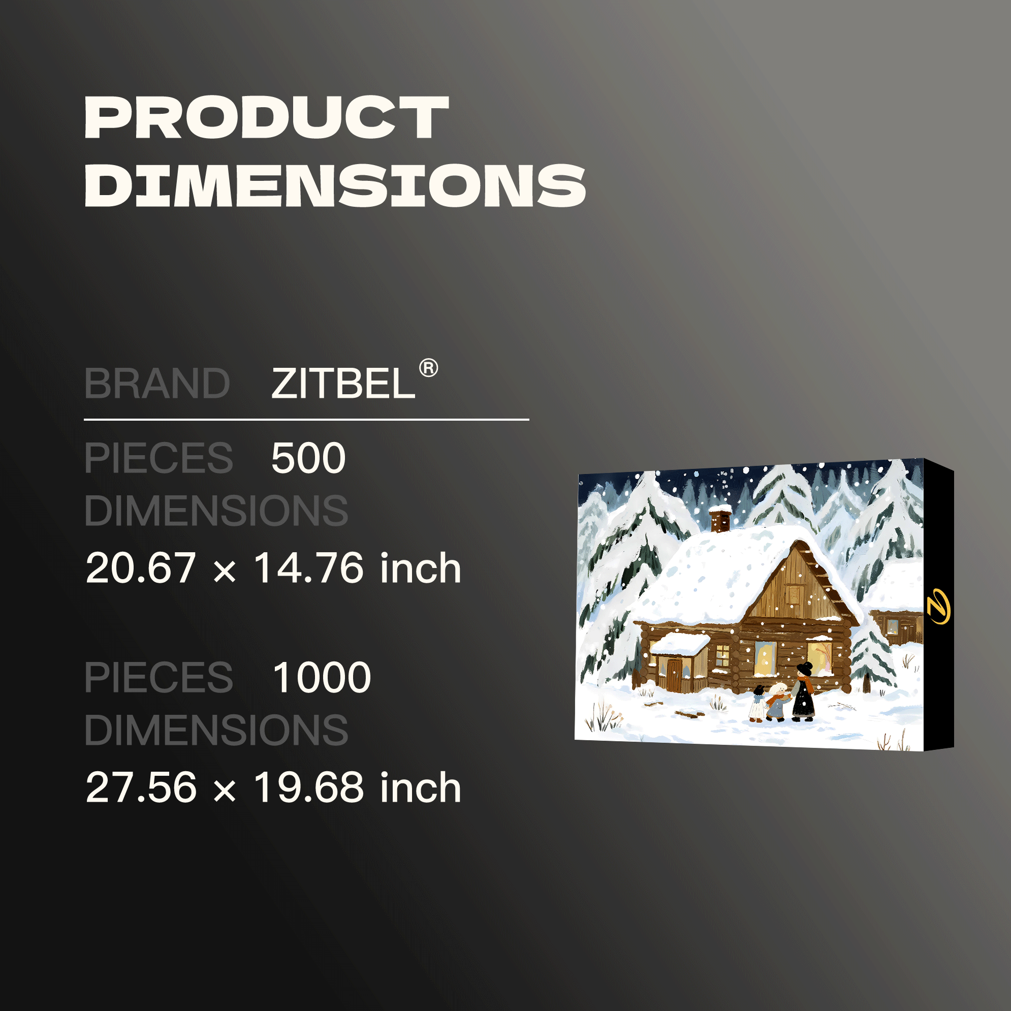 A Small Cabin In A Snowy 500pcs/1000pcs Jigsaw Puzzle, Scratch-Resistant, Interactive Family Game & Brain-Boosting DIY Decor, Perfect for Halloween, Christmas & New Year Gifts, Family Puzzle Game