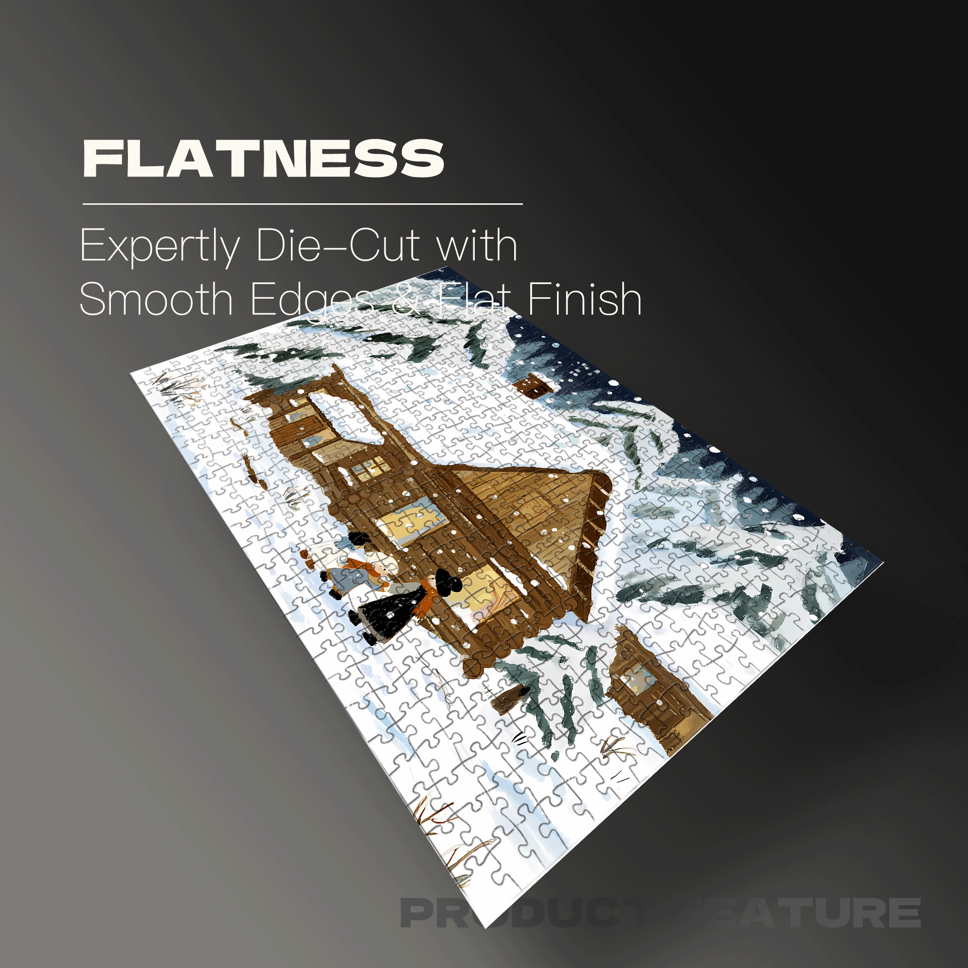 A Small Cabin In A Snowy 500pcs/1000pcs Jigsaw Puzzle, Scratch-Resistant, Interactive Family Game & Brain-Boosting DIY Decor, Perfect for Halloween, Christmas & New Year Gifts, Family Puzzle Game