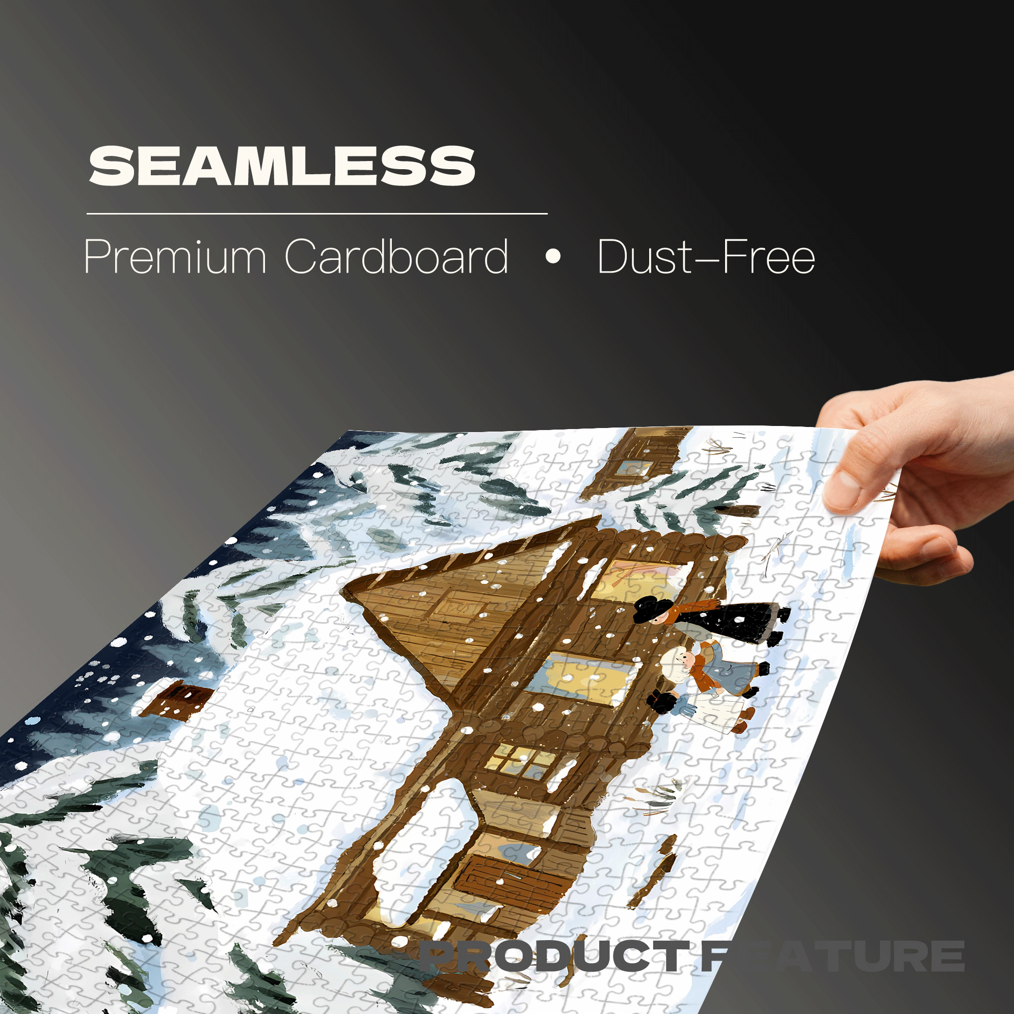 A Small Cabin In A Snowy 500pcs/1000pcs Jigsaw Puzzle, Scratch-Resistant, Interactive Family Game & Brain-Boosting DIY Decor, Perfect for Halloween, Christmas & New Year Gifts, Family Puzzle Game