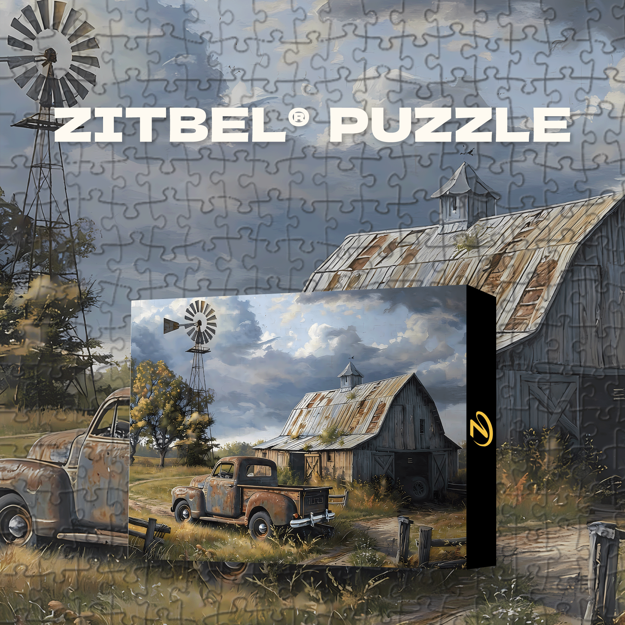 Abandoned Cars 500pcs/1000pcs Jigsaw Puzzle, Scratch-Resistant, Interactive Family Game & Brain-Boosting DIY Decor, Perfect for Halloween, Christmas & New Year Gifts, Family Puzzle Game