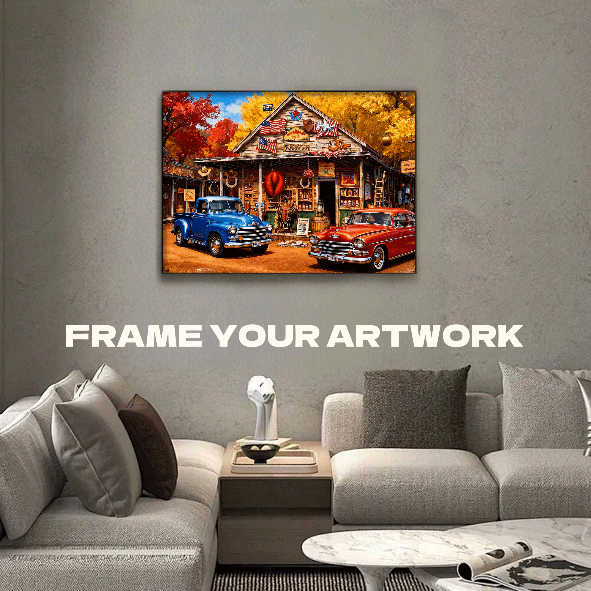 American Country Style 500pcs/1000pcs Jigsaw Puzzle, Scratch-Resistant, Interactive Family Game & Brain-Boosting DIY Decor, Perfect for Halloween, Christmas & New Year Gifts, Family Puzzle Game