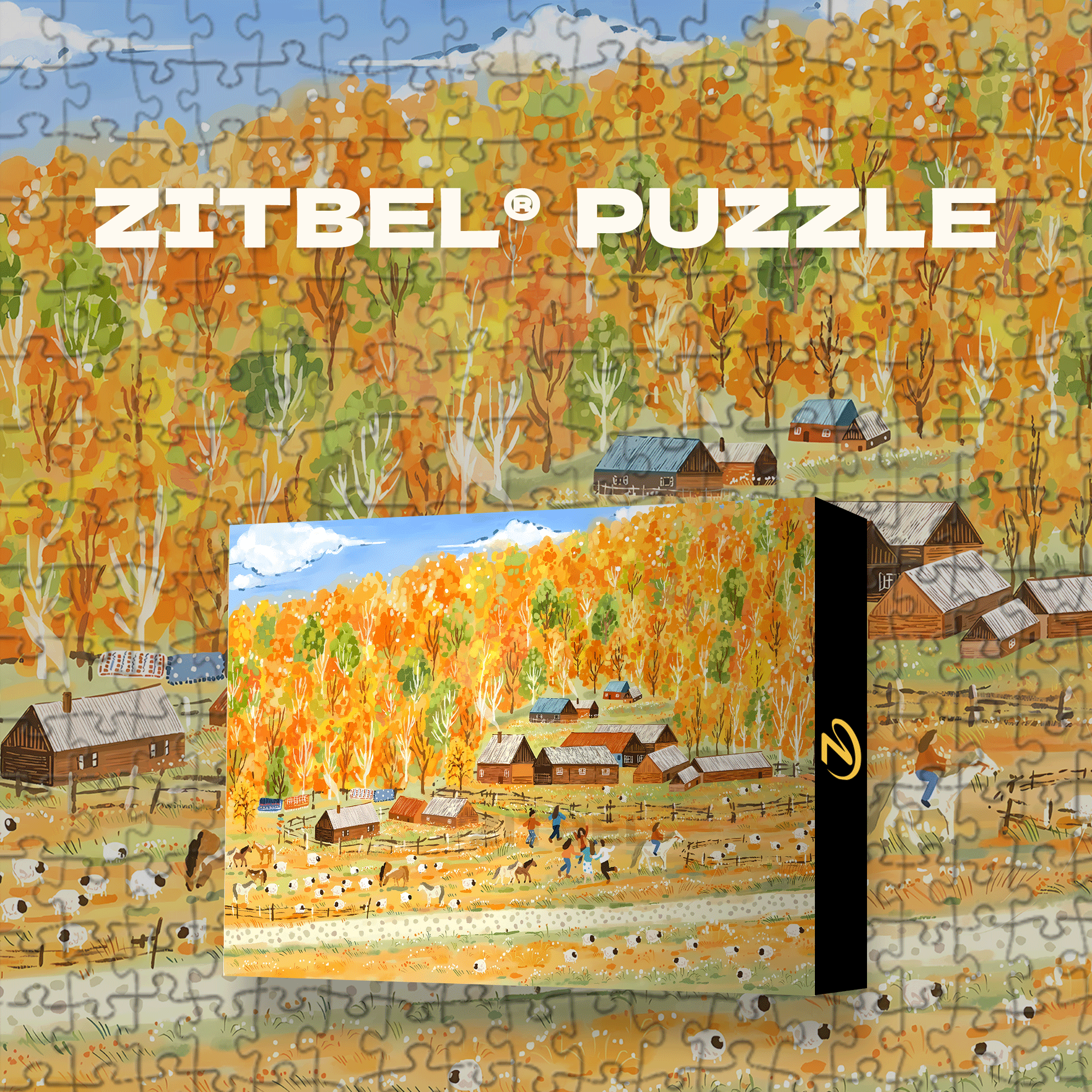 Autumn In The Wilderness 500pcs/1000pcs Jigsaw Puzzle, Scratch-Resistant, Interactive Family Game & Brain-Boosting DIY Decor, Perfect for Halloween, Christmas & New Year Gifts, Family Puzzle Game