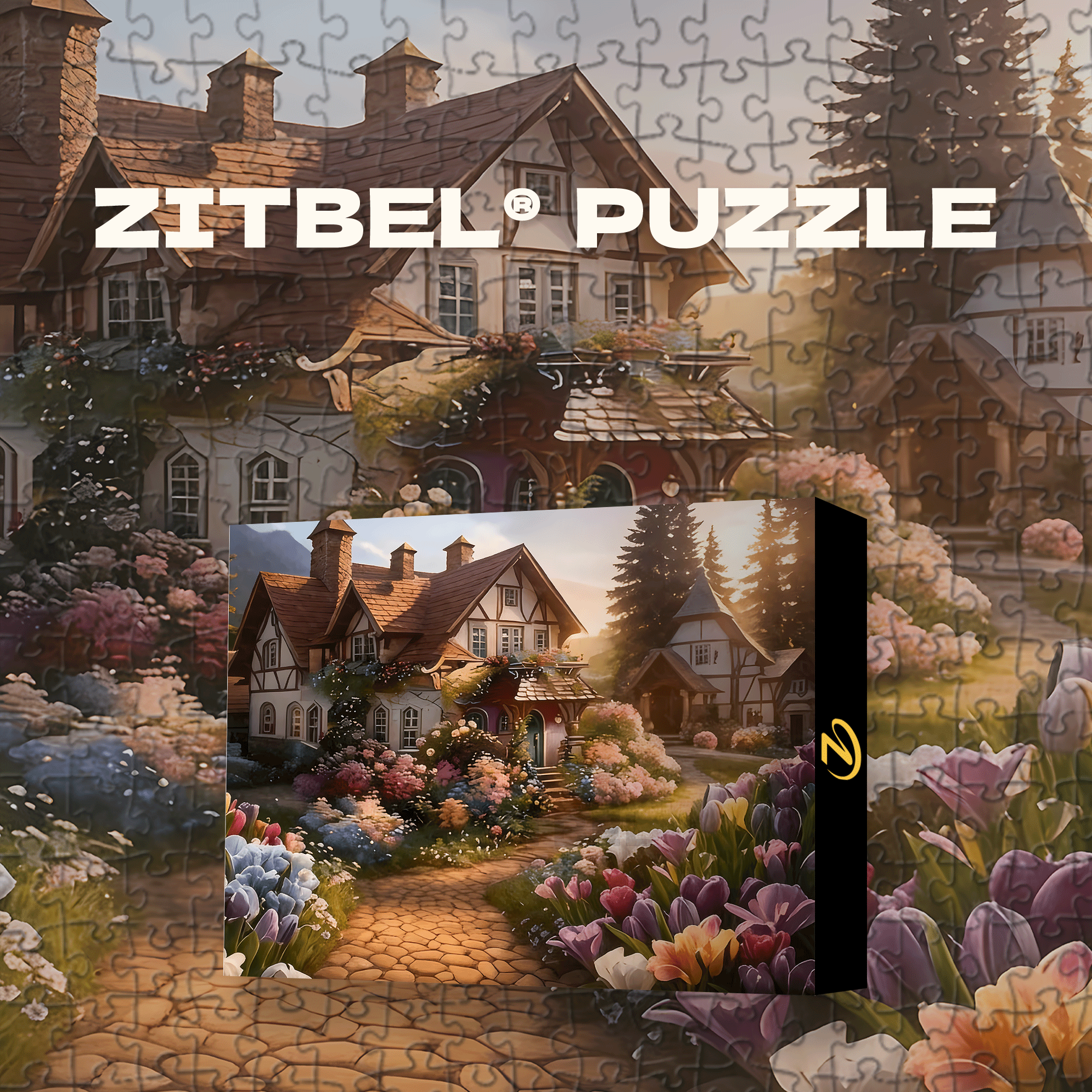 Beautiful Courtyard 500pcs/1000pcs Jigsaw Puzzle, Scratch-Resistant, Interactive Family Game & Brain-Boosting DIY Decor, Perfect for Halloween, Christmas & New Year Gifts, Family Puzzle Game