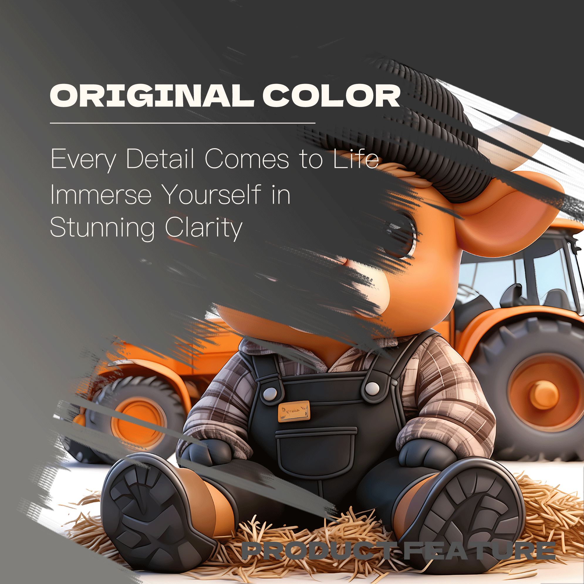 Charming Calf with Tractor  500pcs/1000pcs Jigsaw Puzzle, Scratch-Resistant, Interactive Family Game & Brain-Boosting DIY Decor, Perfect for Halloween, Christmas & New Year Gifts, Family Puzzle Game