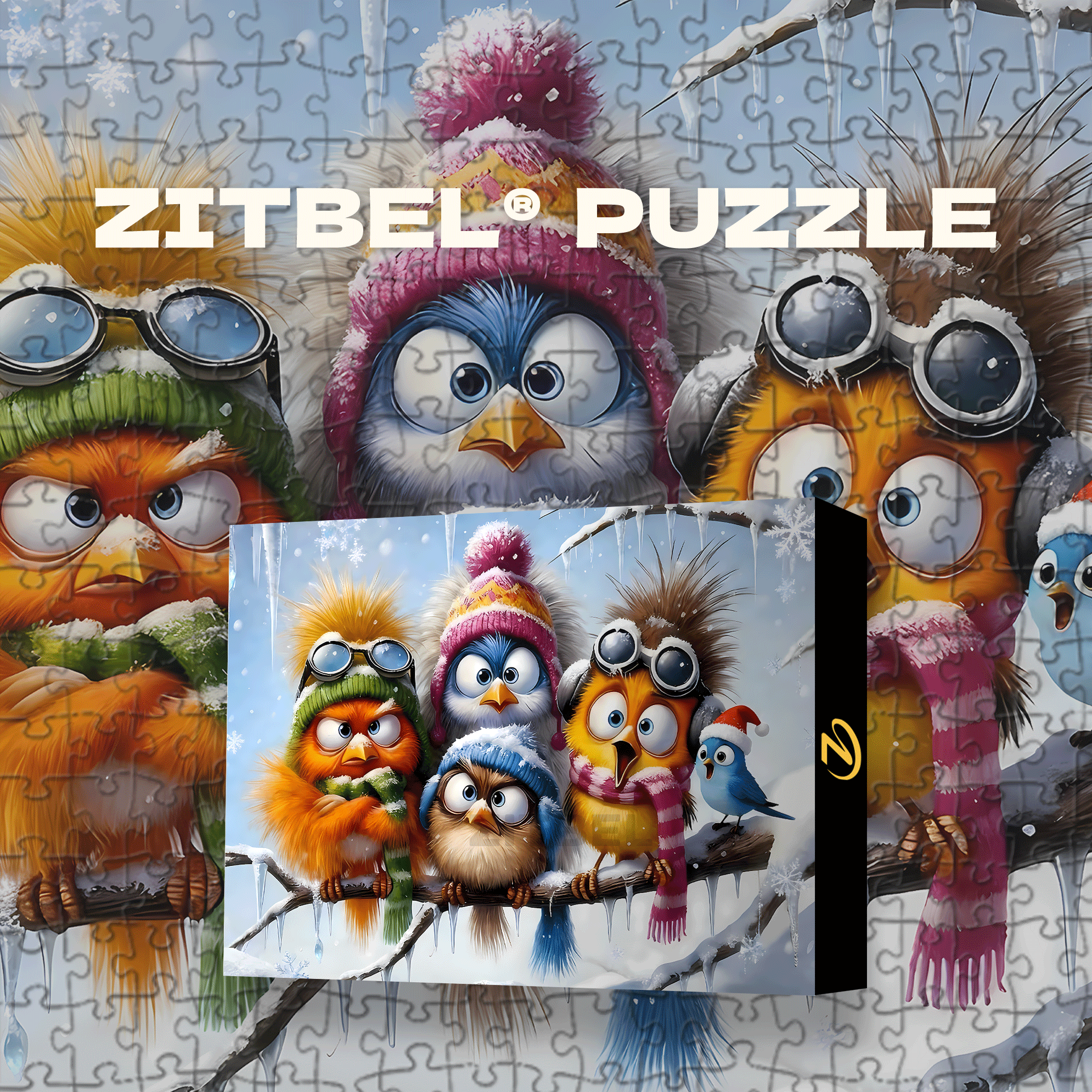 Crazy Birds 500pcs/1000pcs Jigsaw Puzzle, Scratch-Resistant, Interactive Family Game & Brain-Boosting DIY Decor, Perfect for Halloween, Christmas & New Year Gifts, Family Puzzle Game