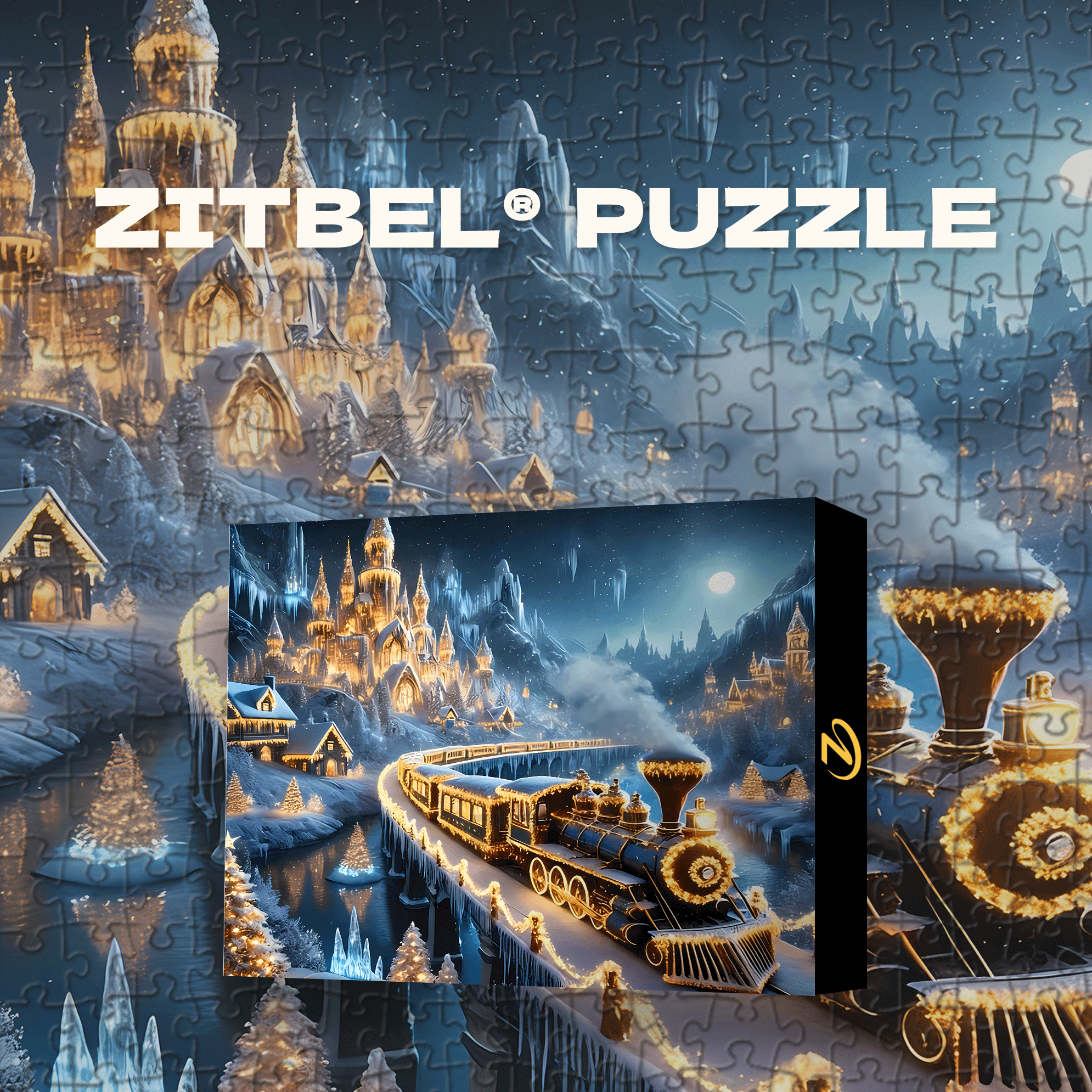 Enchanted Snow Village with Ice Castle 500pcs/1000pcs Jigsaw Puzzle, Scratch-Resistant, Interactive Family Game & Brain-Boosting DIY Decor, Perfect for Halloween, Christmas & New Year Gifts, Family Puzzle Game
