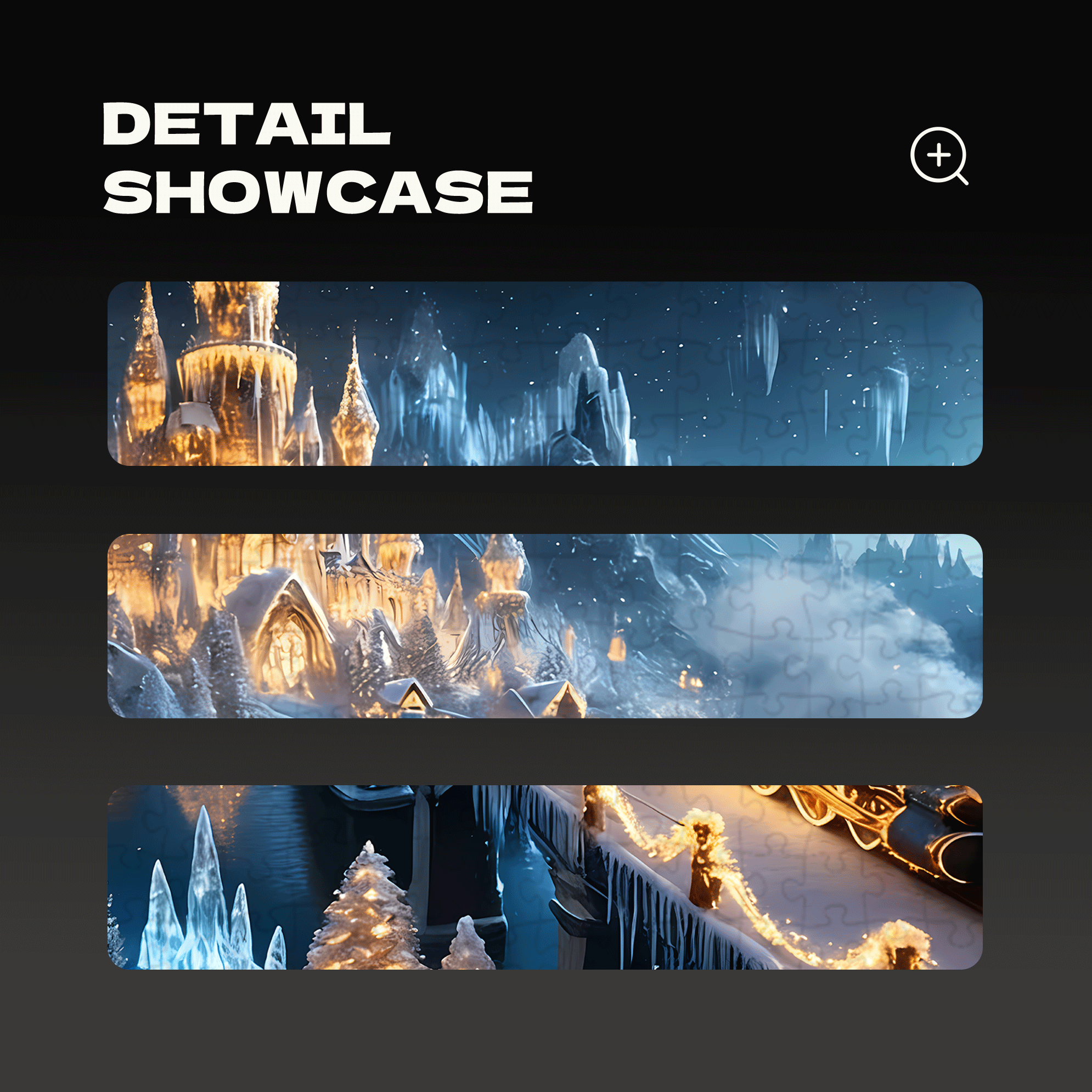 Enchanted Snow Village with Ice Castle 500pcs/1000pcs Jigsaw Puzzle, Scratch-Resistant, Interactive Family Game & Brain-Boosting DIY Decor, Perfect for Halloween, Christmas & New Year Gifts, Family Puzzle Game