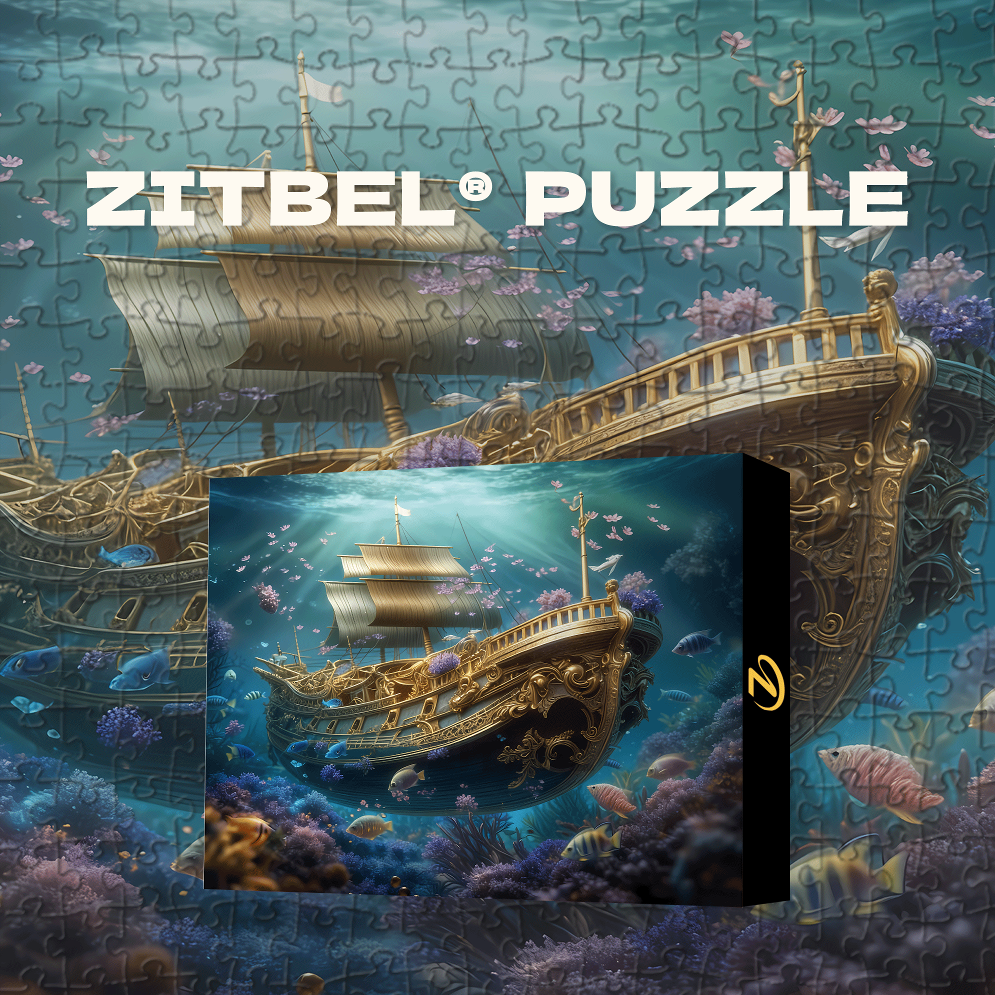 Enchanting Underwater Treasure Ship  500pcs/1000pcs Jigsaw Puzzle, Scratch-Resistant, Interactive Family Game & Brain-Boosting DIY Decor, Perfect for Halloween, Christmas & New Year Gifts, Family Puzzle Game