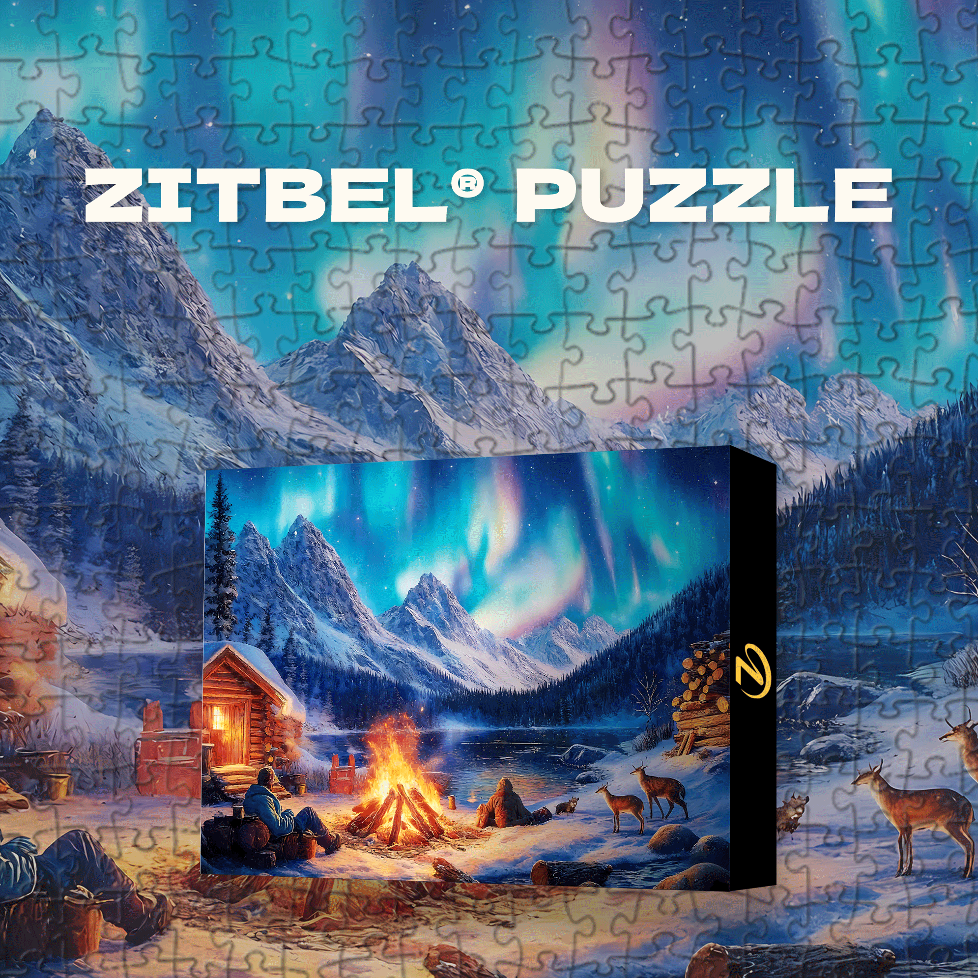 Evening Animal Bonfire Party 500pcs/1000pcs Jigsaw Puzzle, Scratch-Resistant, Interactive Family Game & Brain-Boosting DIY Decor, Perfect for Halloween, Christmas & New Year Gifts, Family Puzzle Game