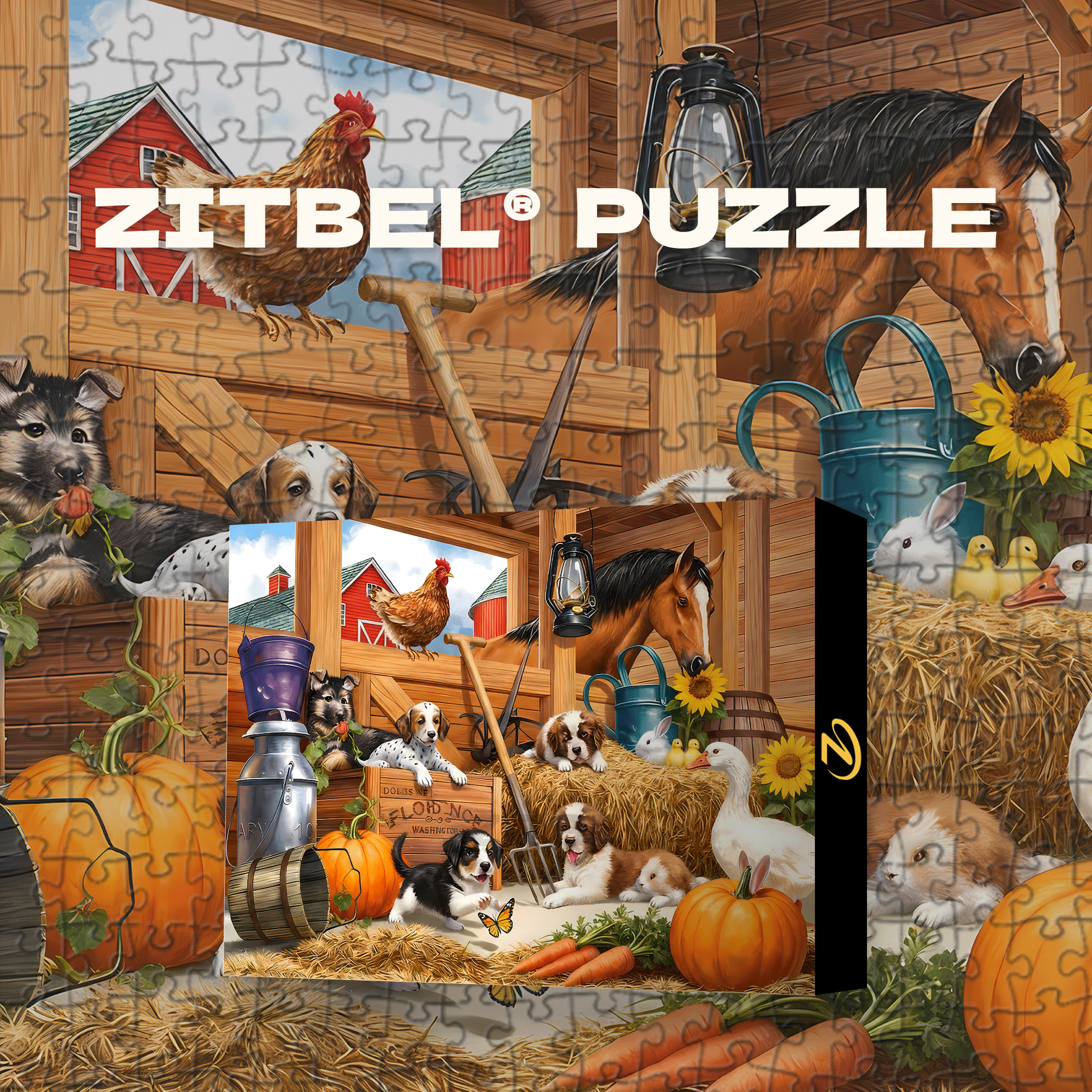 Farm shed 500pcs/1000pcs Jigsaw Puzzle, Scratch-Resistant, Interactive Family Game & Brain-Boosting DIY Decor, Perfect for Halloween, Christmas & New Year Gifts, Family Puzzle Game