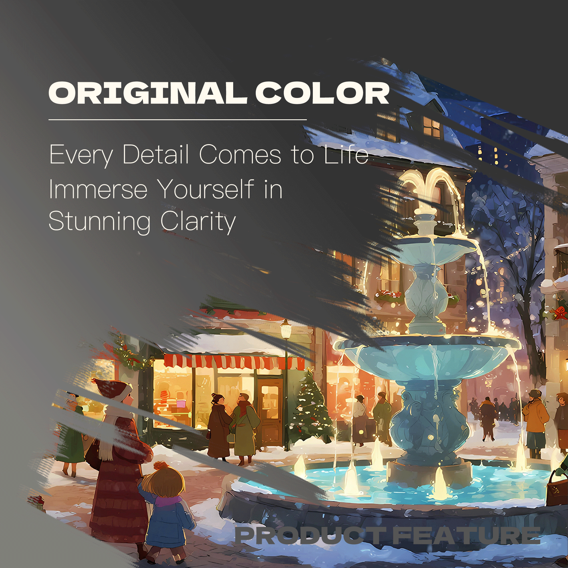 Fountain In The Middle Of The Street 500pcs/1000pcs Jigsaw Puzzle, Scratch-Resistant, Interactive Family Game & Brain-Boosting DIY Decor, Perfect for Halloween, Christmas & New Year Gifts, Family Puzzle Game
