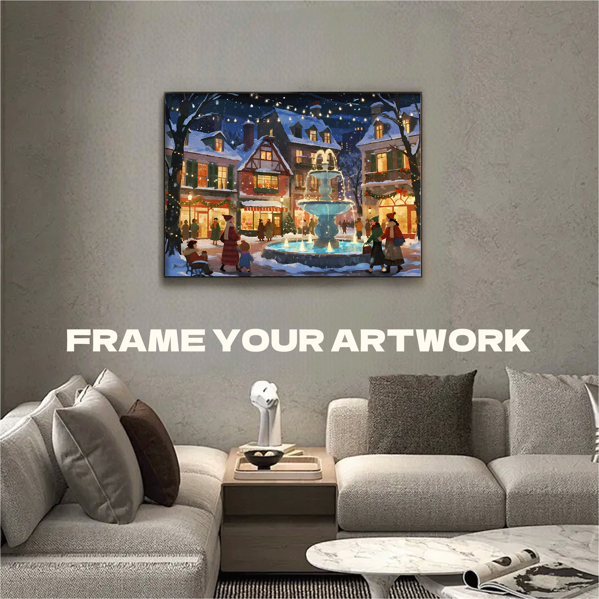 Fountain In The Middle Of The Street 500pcs/1000pcs Jigsaw Puzzle, Scratch-Resistant, Interactive Family Game & Brain-Boosting DIY Decor, Perfect for Halloween, Christmas & New Year Gifts, Family Puzzle Game
