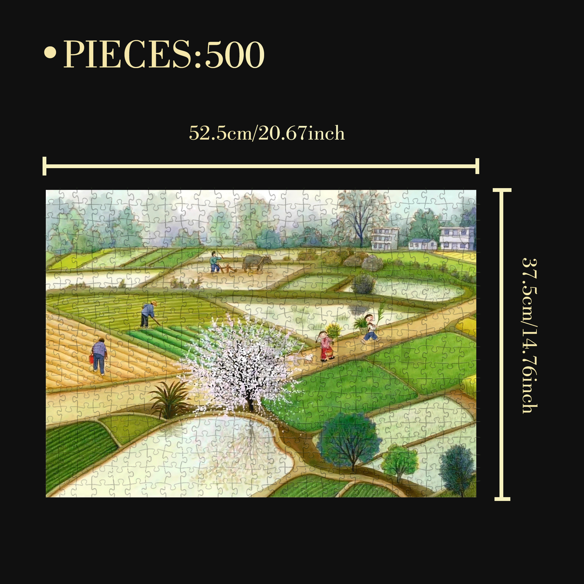 Country Road 2 500pcs/1000pcs Jigsaw Puzzle, Scratch-Resistant, Interactive Family Game & Brain-Boosting DIY Decor, Perfect for Halloween, Christmas & New Year Gifts, Family Puzzle Game
