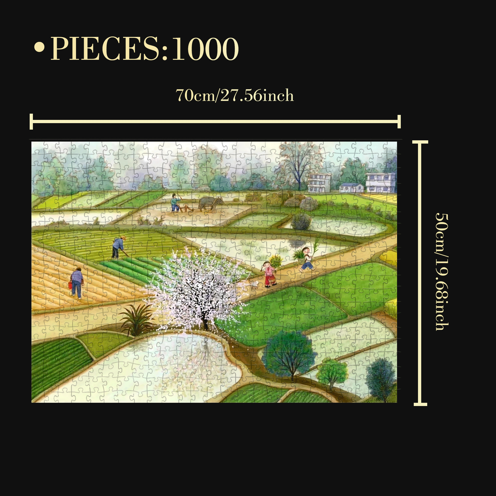 Country Road 2 500pcs/1000pcs Jigsaw Puzzle, Scratch-Resistant, Interactive Family Game & Brain-Boosting DIY Decor, Perfect for Halloween, Christmas & New Year Gifts, Family Puzzle Game
