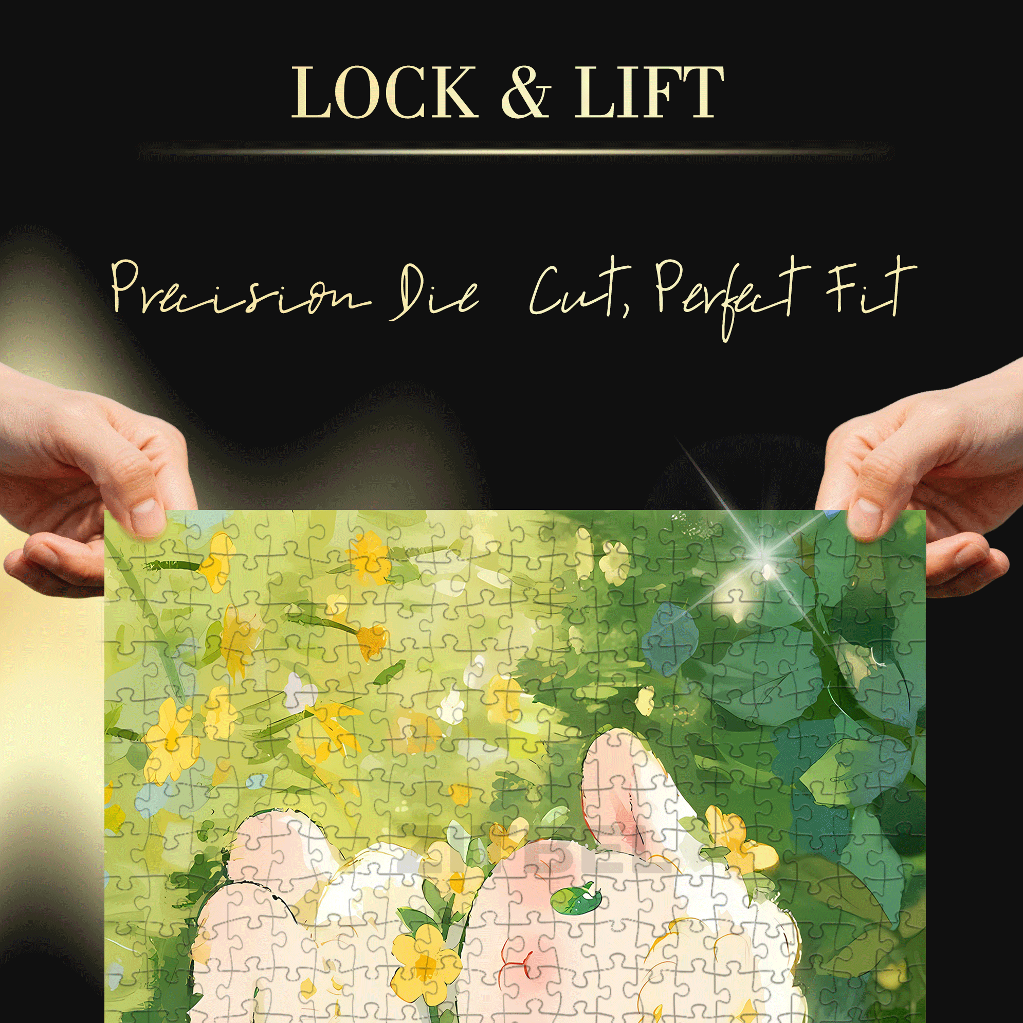 Cute Little Lamb 500pcs/1000pcs Jigsaw Puzzle, Scratch-Resistant, Interactive Family Game & Brain-Boosting DIY Decor, Perfect for Halloween, Christmas & New Year Gifts, Family Puzzle Game