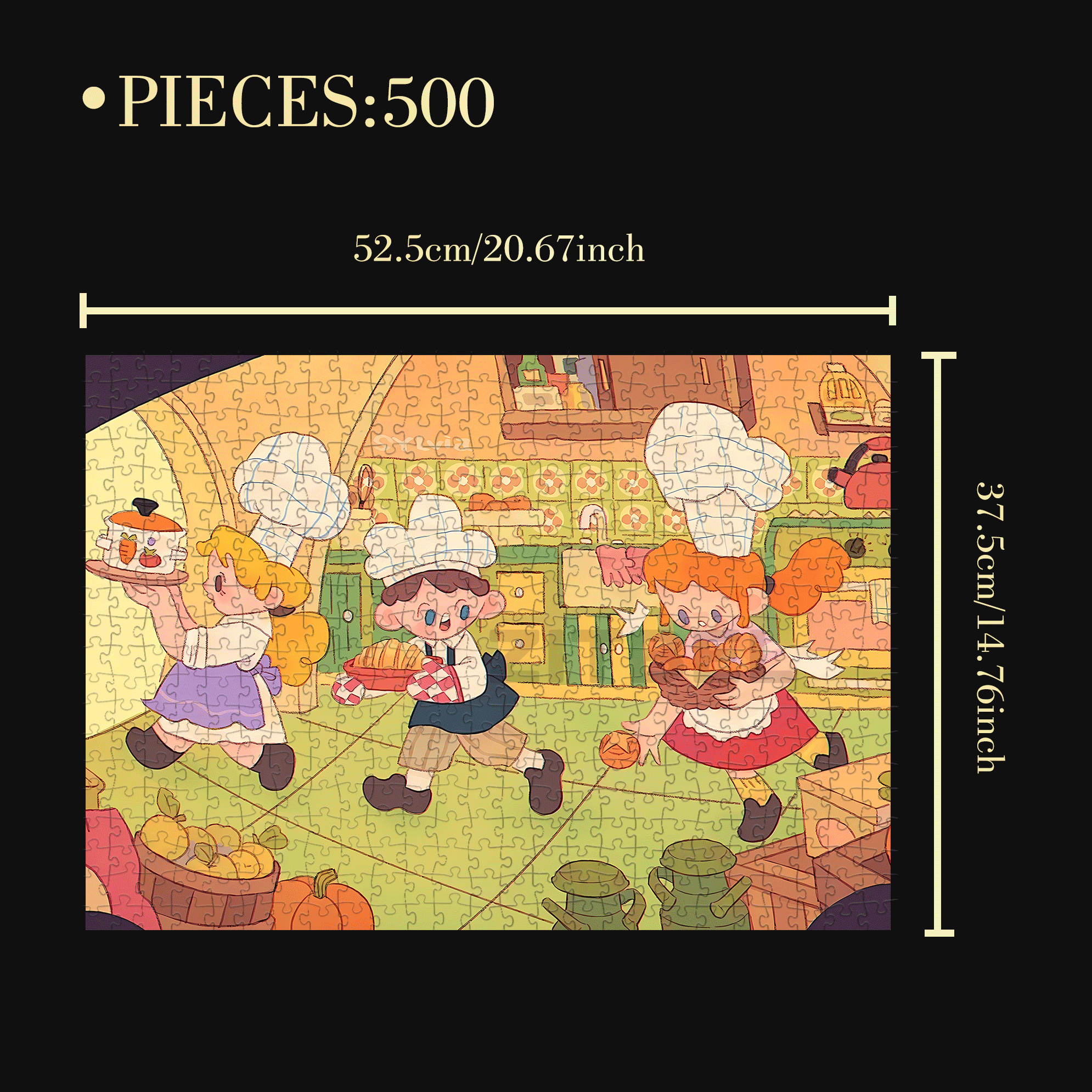 Dinner Is Served 500pcs/1000pcs Jigsaw Puzzle, Scratch-Resistant, Interactive Family Game & Brain-Boosting DIY Decor, Perfect for Halloween, Christmas & New Year Gifts, Family Puzzle Game