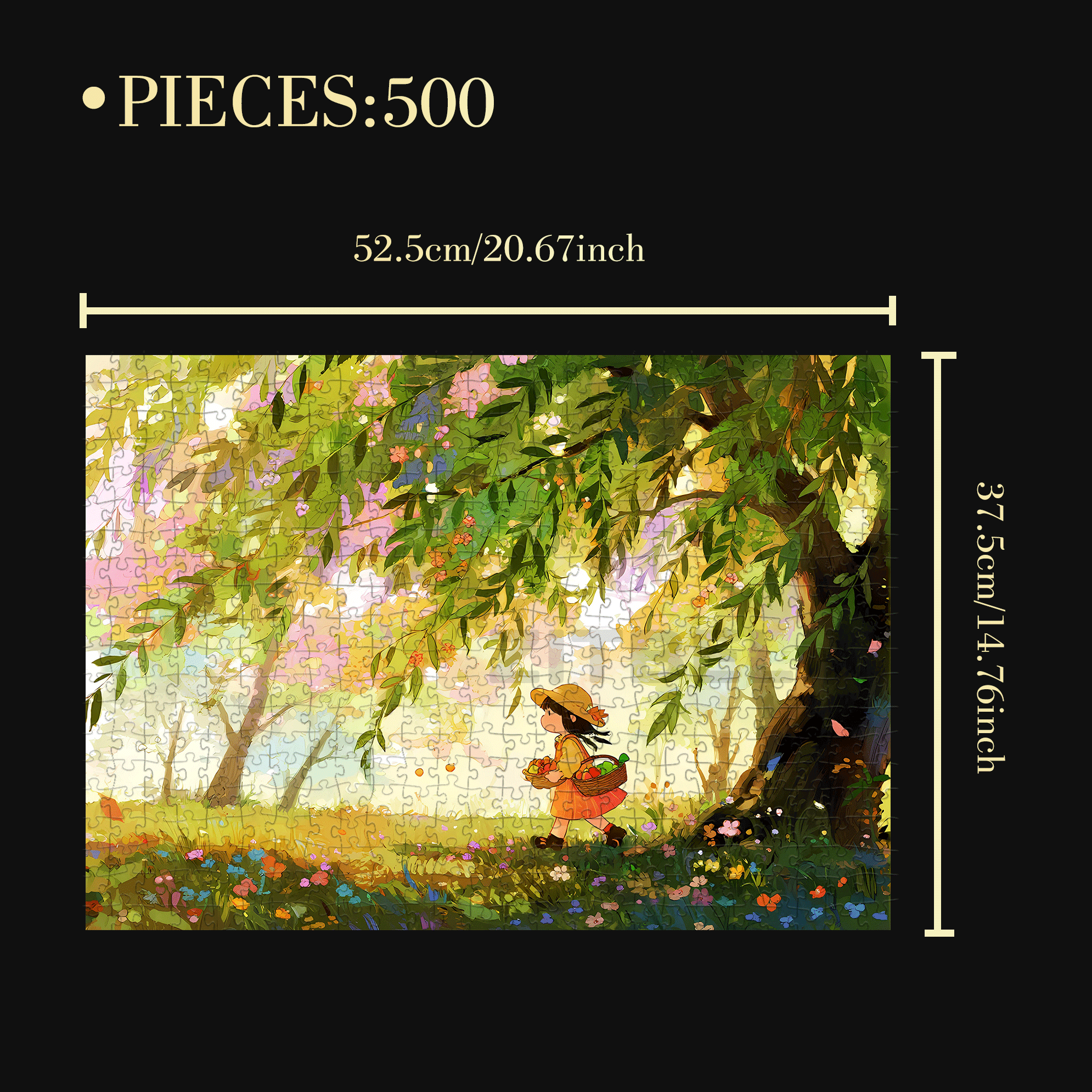 Entering The Elf Forest 500pcs/1000pcs Jigsaw Puzzle, Scratch-Resistant, Interactive Family Game & Brain-Boosting DIY Decor, Perfect for Halloween, Christmas & New Year Gifts, Family Puzzle Game