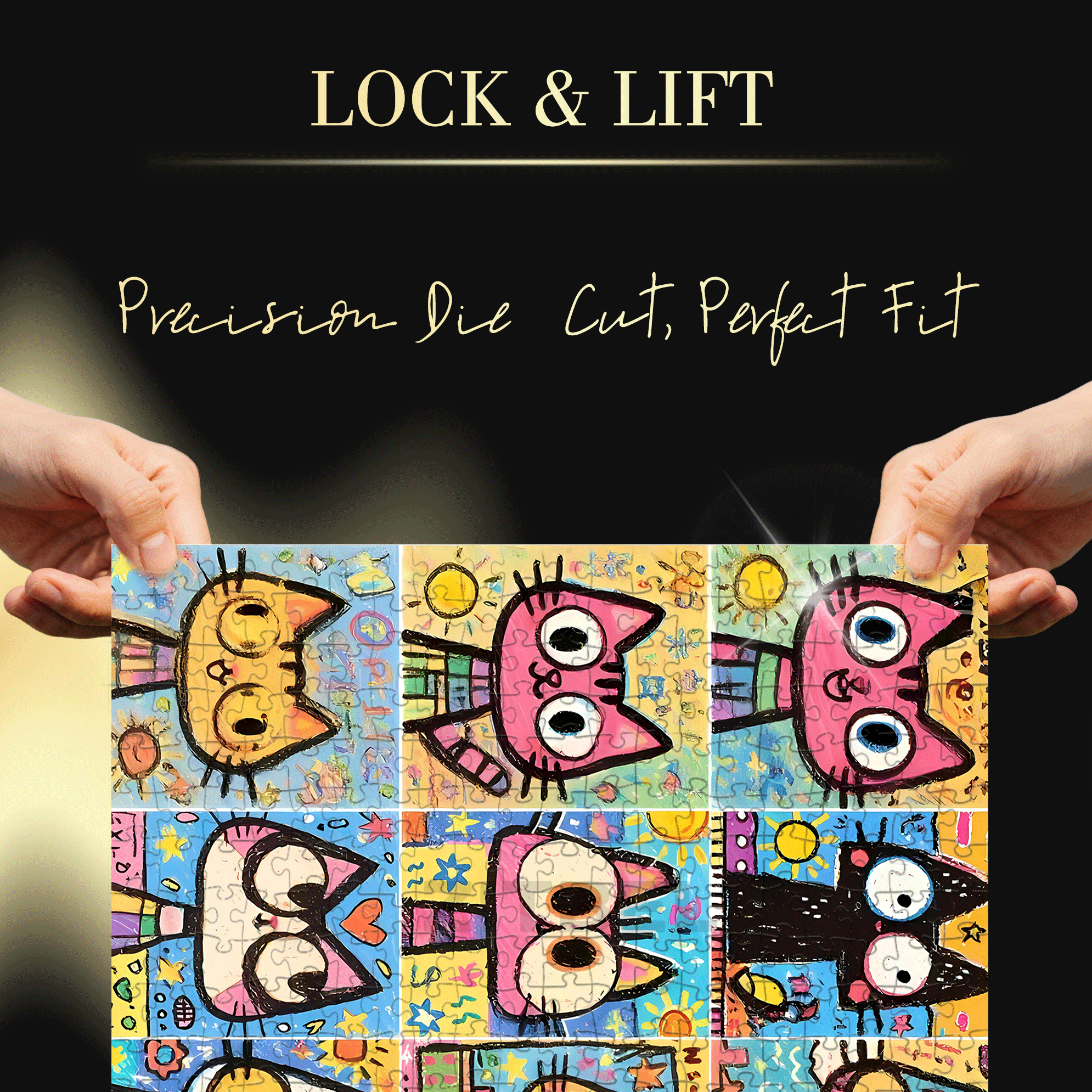 Funny Cat Stamp Collecting 500pcs/1000pcs Jigsaw Puzzle, Scratch-Resistant, Interactive Family Game & Brain-Boosting DIY Decor, Perfect for Halloween, Christmas & New Year Gifts, Family Puzzle Game