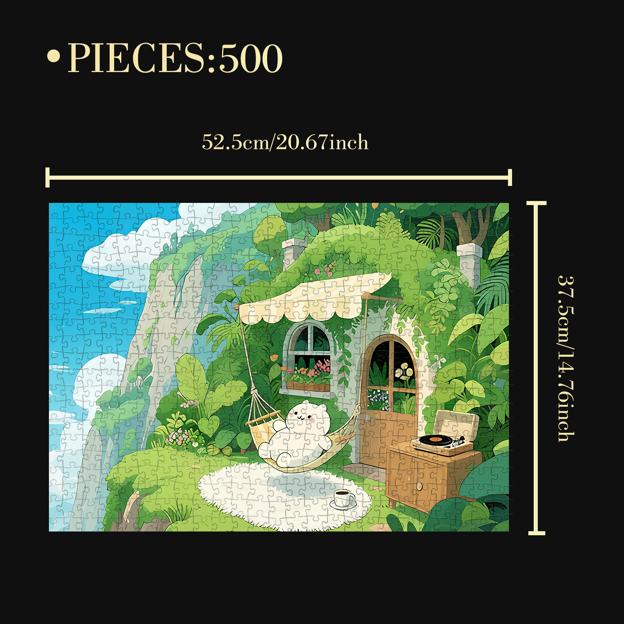 Leisurely Hammock 500pcs/1000pcs Jigsaw Puzzle, Scratch-Resistant, Interactive Family Game & Brain-Boosting DIY Decor, Perfect for Halloween, Christmas & New Year Gifts, Family Puzzle Game