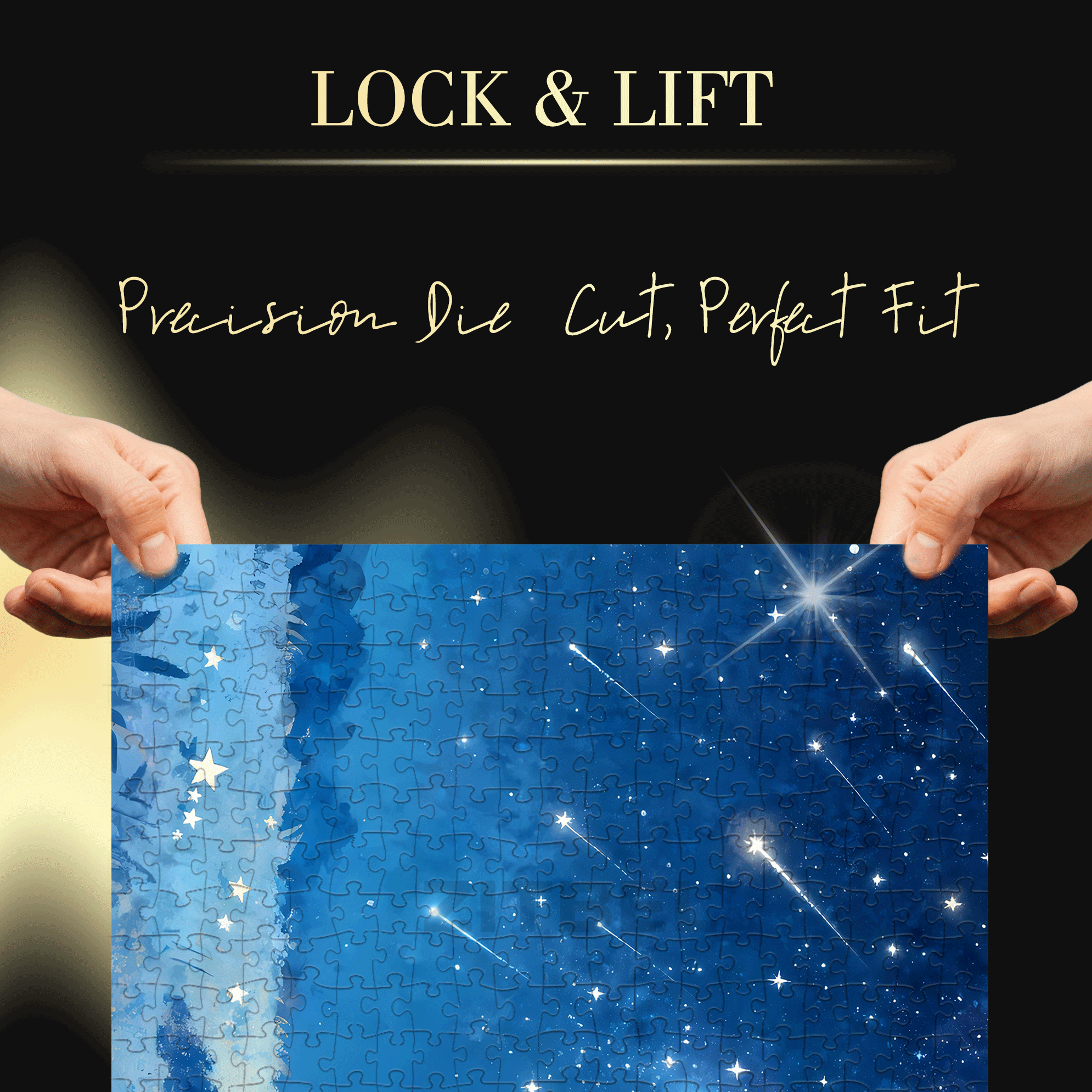 Little White Bear Meteor Shower 500pcs/1000pcs Jigsaw Puzzle, Scratch-Resistant, Interactive Family Game & Brain-Boosting DIY Decor, Perfect for Halloween, Christmas & New Year Gifts, Family Puzzle Game