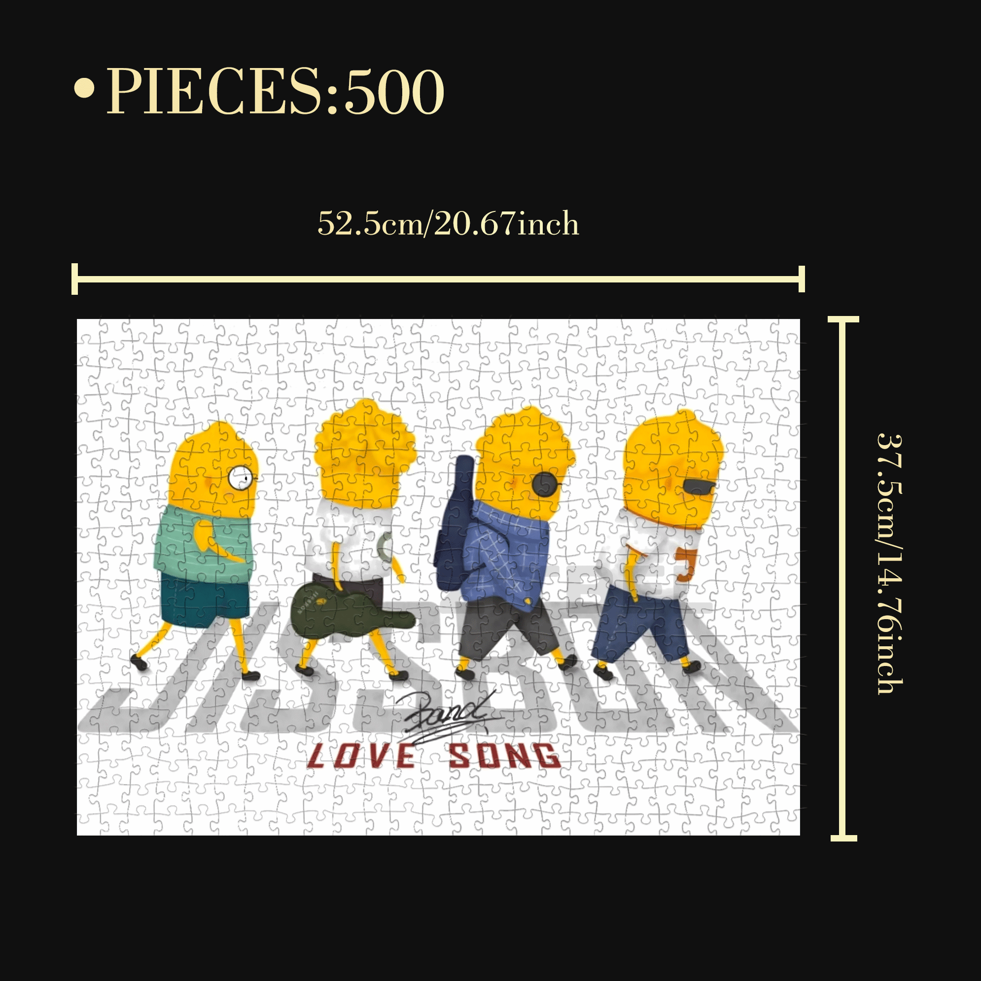 Love Song 500pcs/1000pcs Jigsaw Puzzle, Scratch-Resistant, Interactive Family Game & Brain-Boosting DIY Decor, Perfect for Halloween, Christmas & New Year Gifts, Family Puzzle Game
