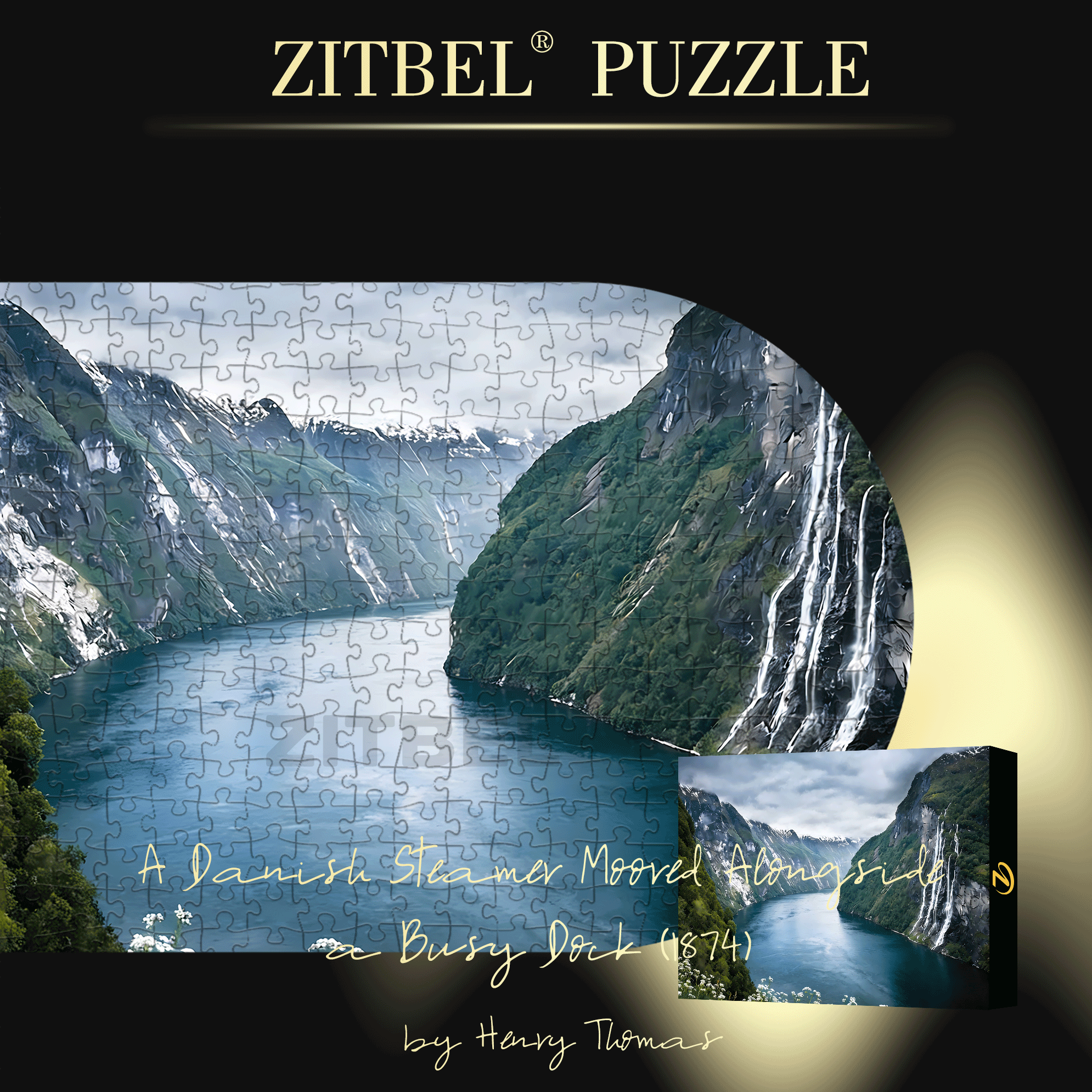 Norway Fjord Waterfall 500pcs/1000pcs Jigsaw Puzzle, Scratch-Resistant, Interactive Family Game & Brain-Boosting DIY Decor, Perfect for Halloween, Christmas & New Year Gifts, Family Puzzle Game